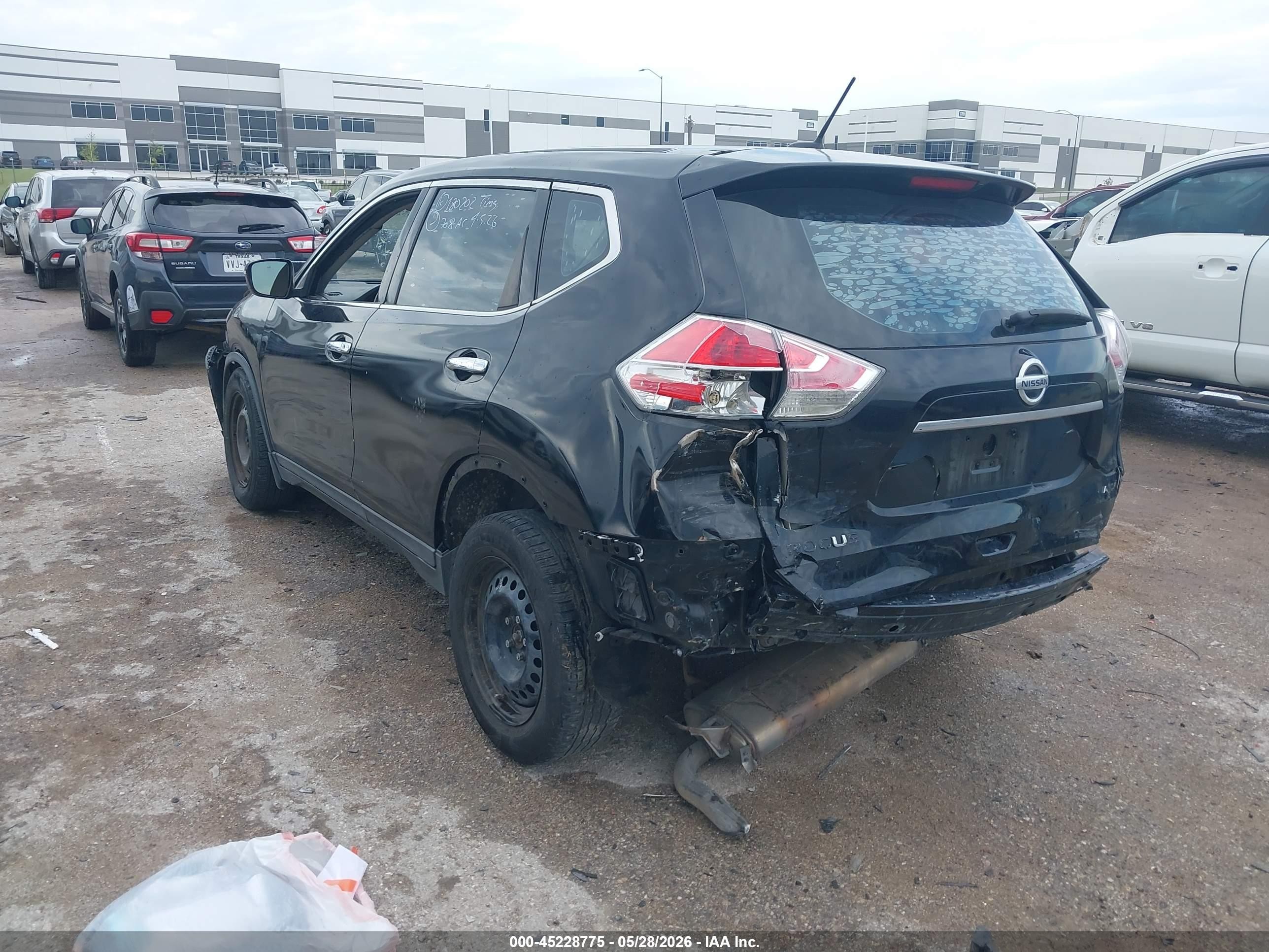 2015 Nissan Rogue S Black vin: KNMAT2MVXFP539738