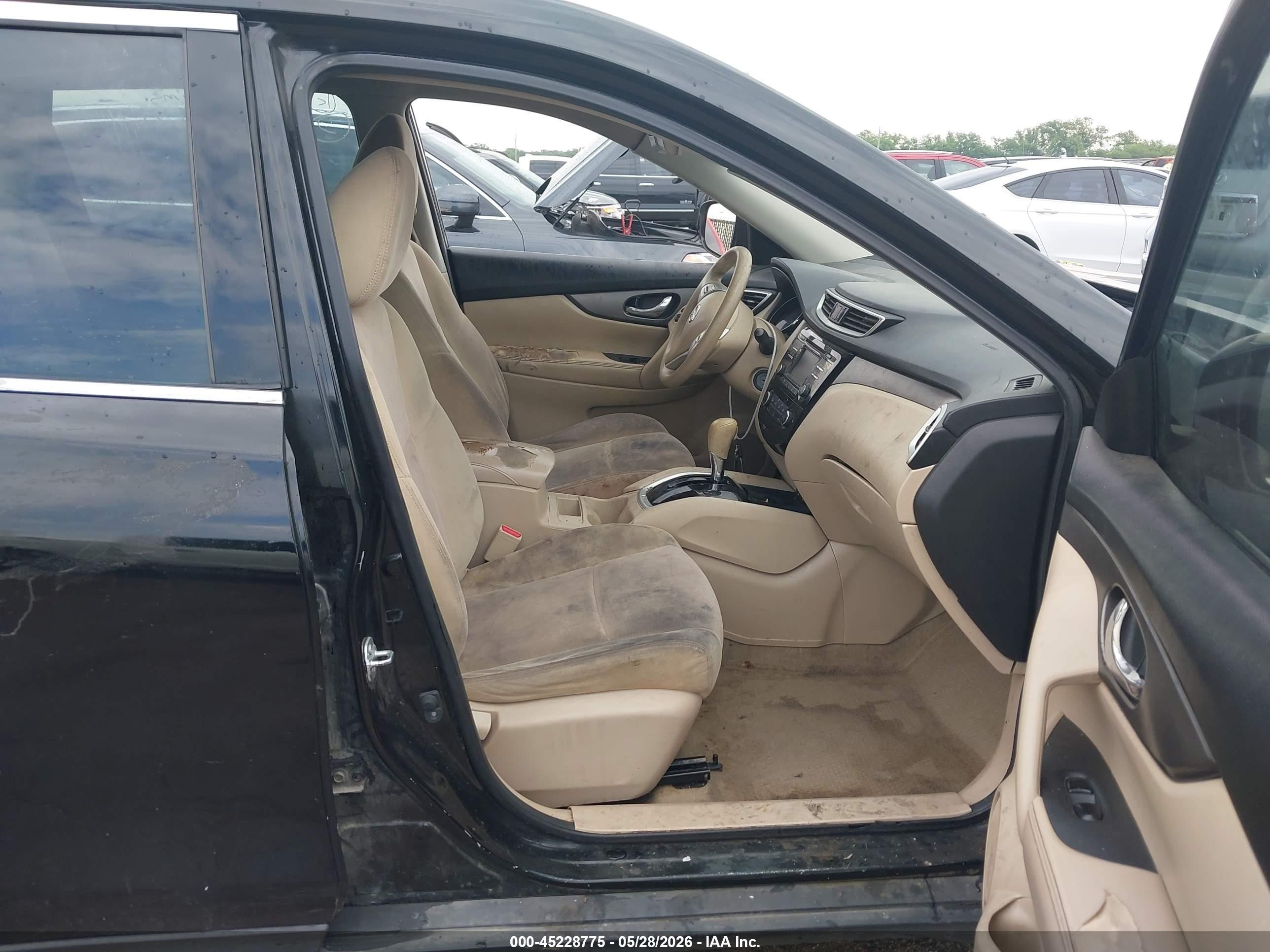 2015 Nissan Rogue S Black vin: KNMAT2MVXFP539738