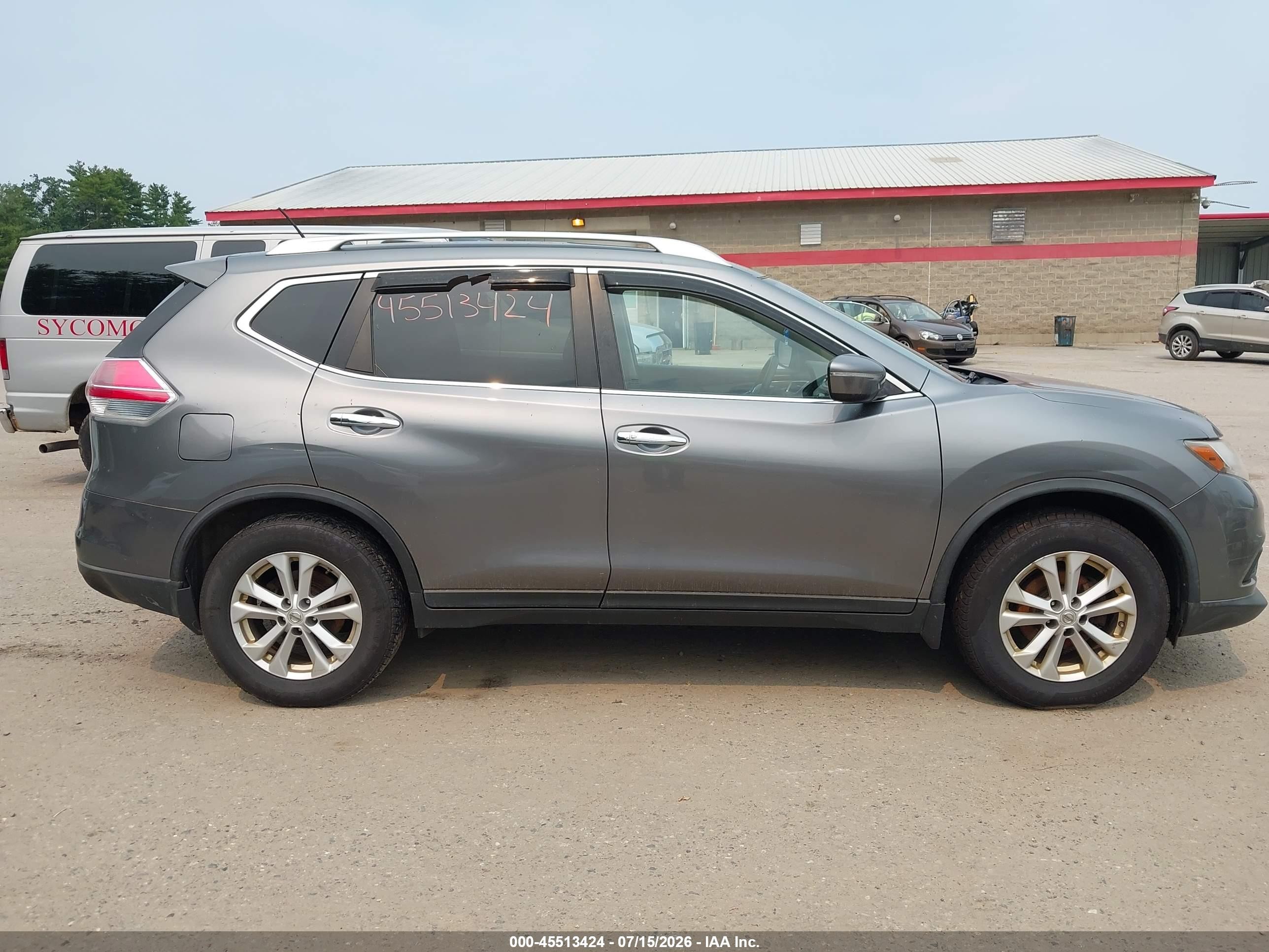 2015 Nissan Rogue Sv Gray vin: KNMAT2MVXFP554417