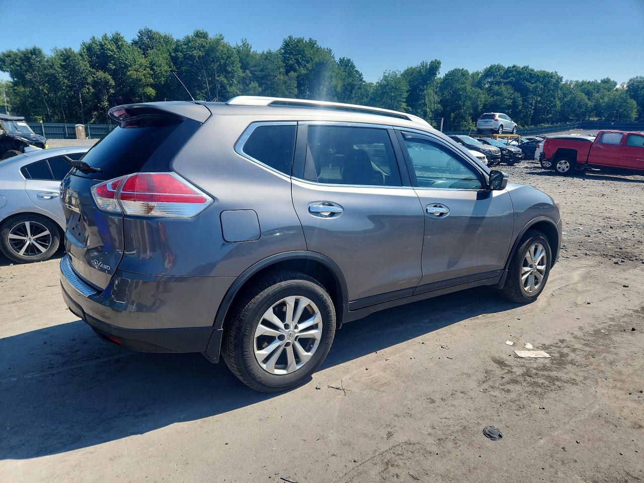 2015 Nissan Rogue Sv Gray vin: KNMAT2MVXFP567605