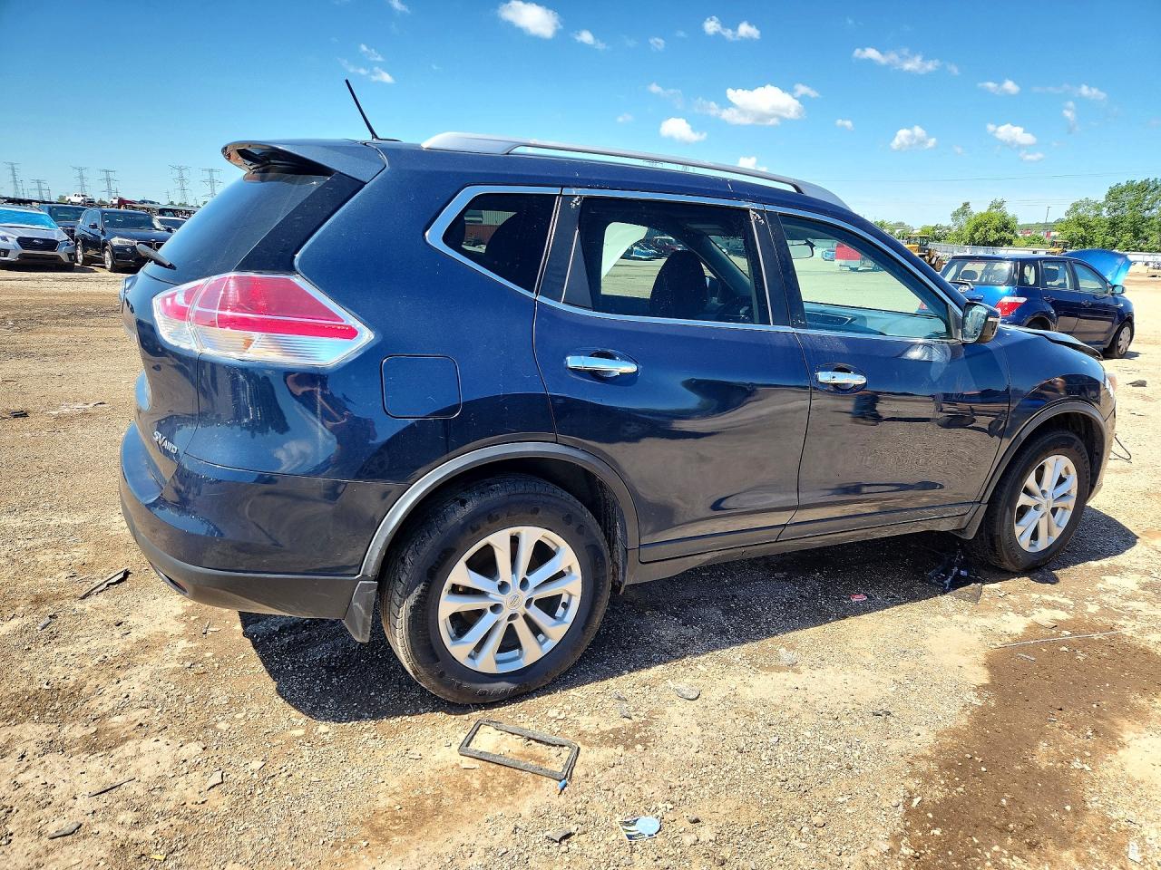2016 Nissan Rogue Sv Синий vin: KNMAT2MVXGP668418