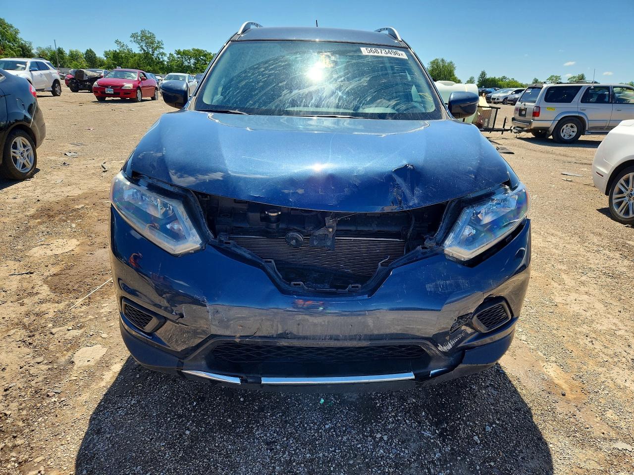 2016 Nissan Rogue Sv Синий vin: KNMAT2MVXGP668418