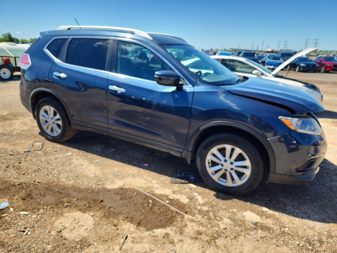 2016 Nissan Rogue Sv Синий vin: KNMAT2MVXGP668418
