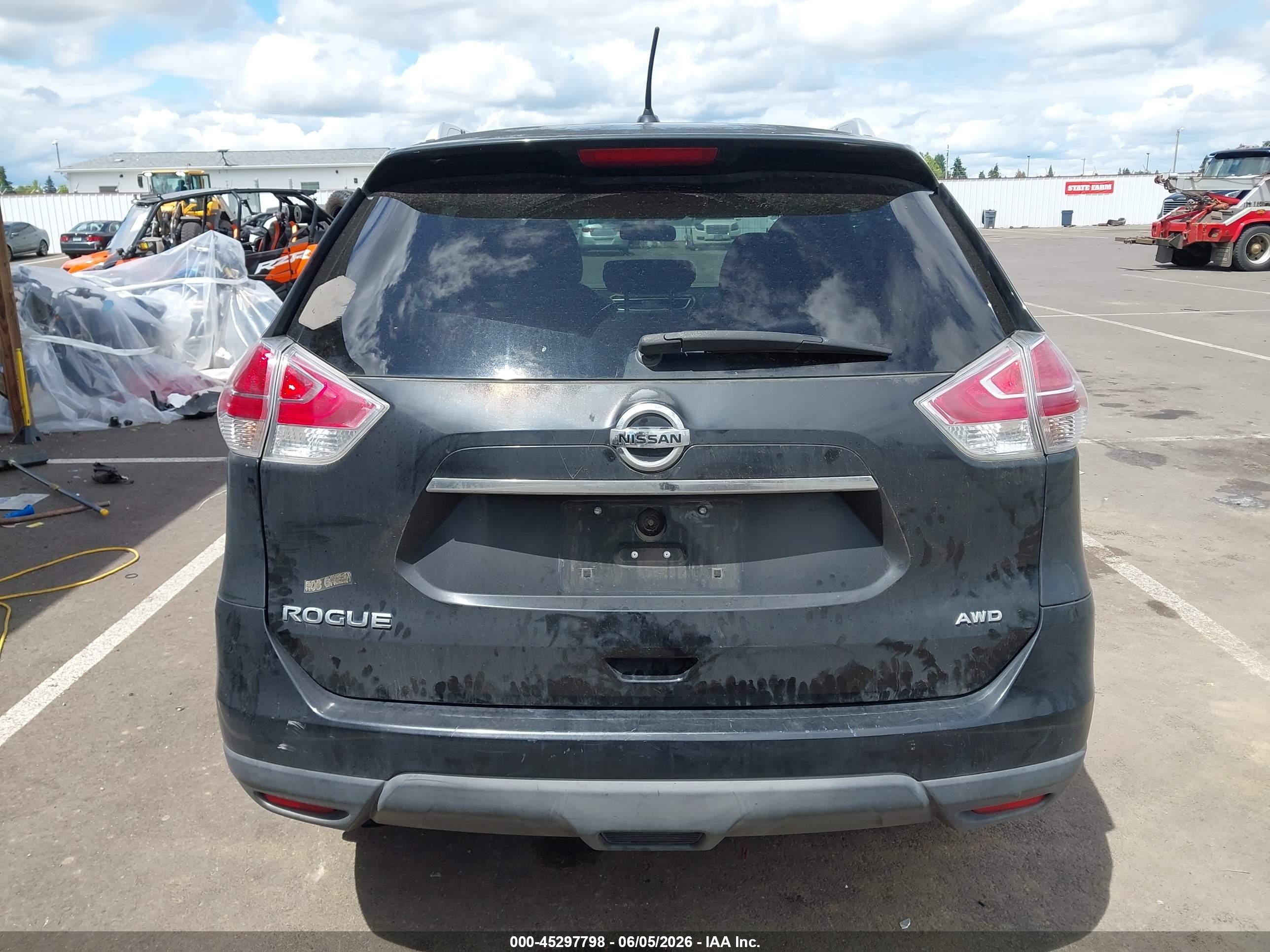 2016 Nissan Rogue S Black vin: KNMAT2MVXGP672629