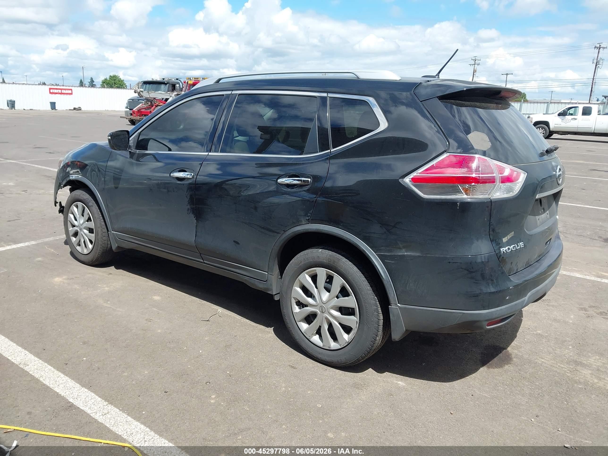 2016 Nissan Rogue S Black vin: KNMAT2MVXGP672629