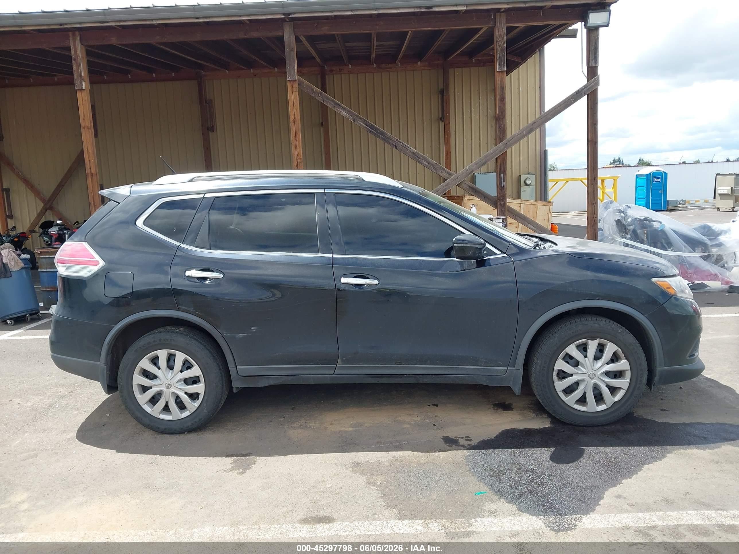 2016 Nissan Rogue S Black vin: KNMAT2MVXGP672629