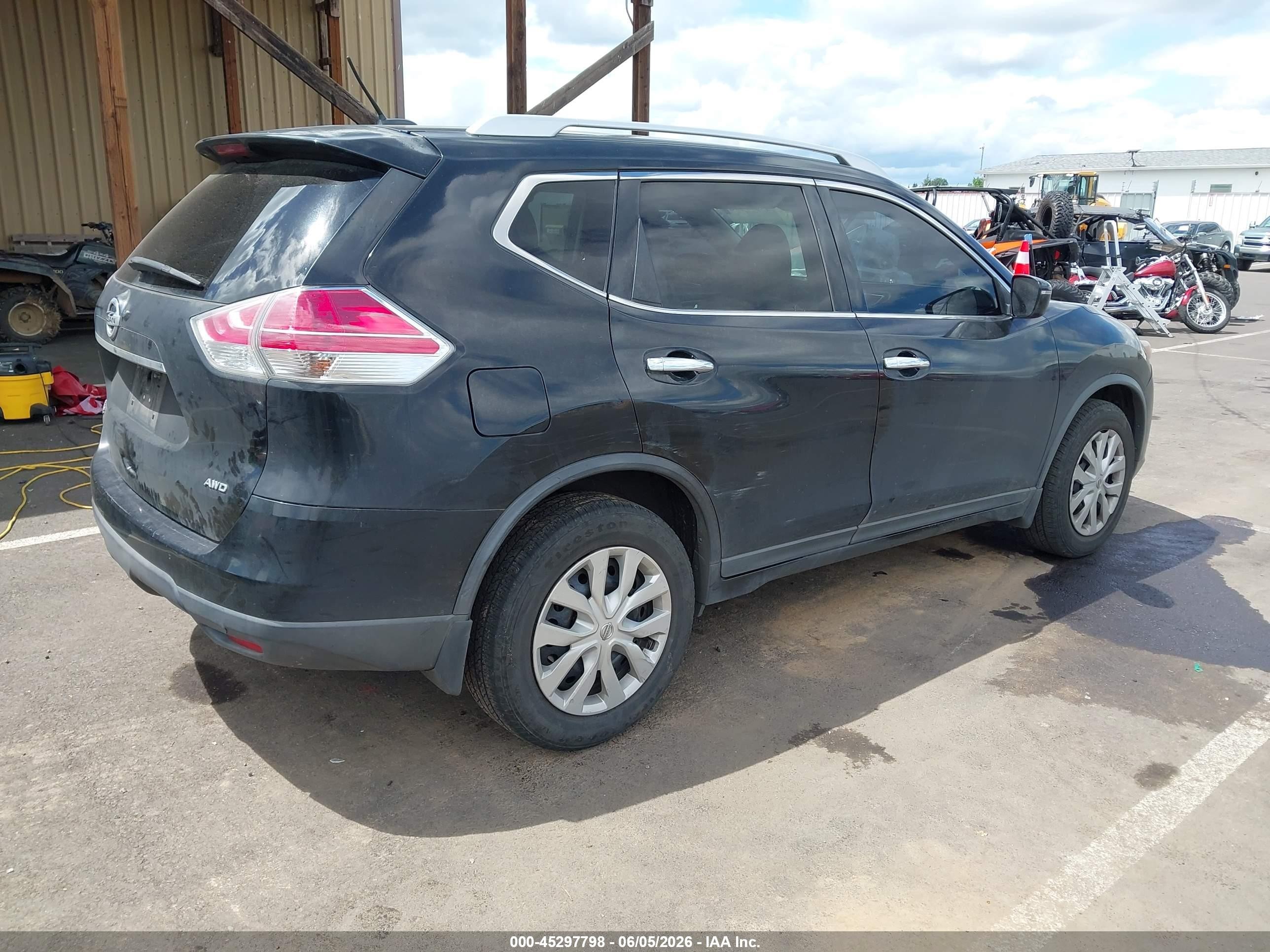 2016 Nissan Rogue S Black vin: KNMAT2MVXGP672629