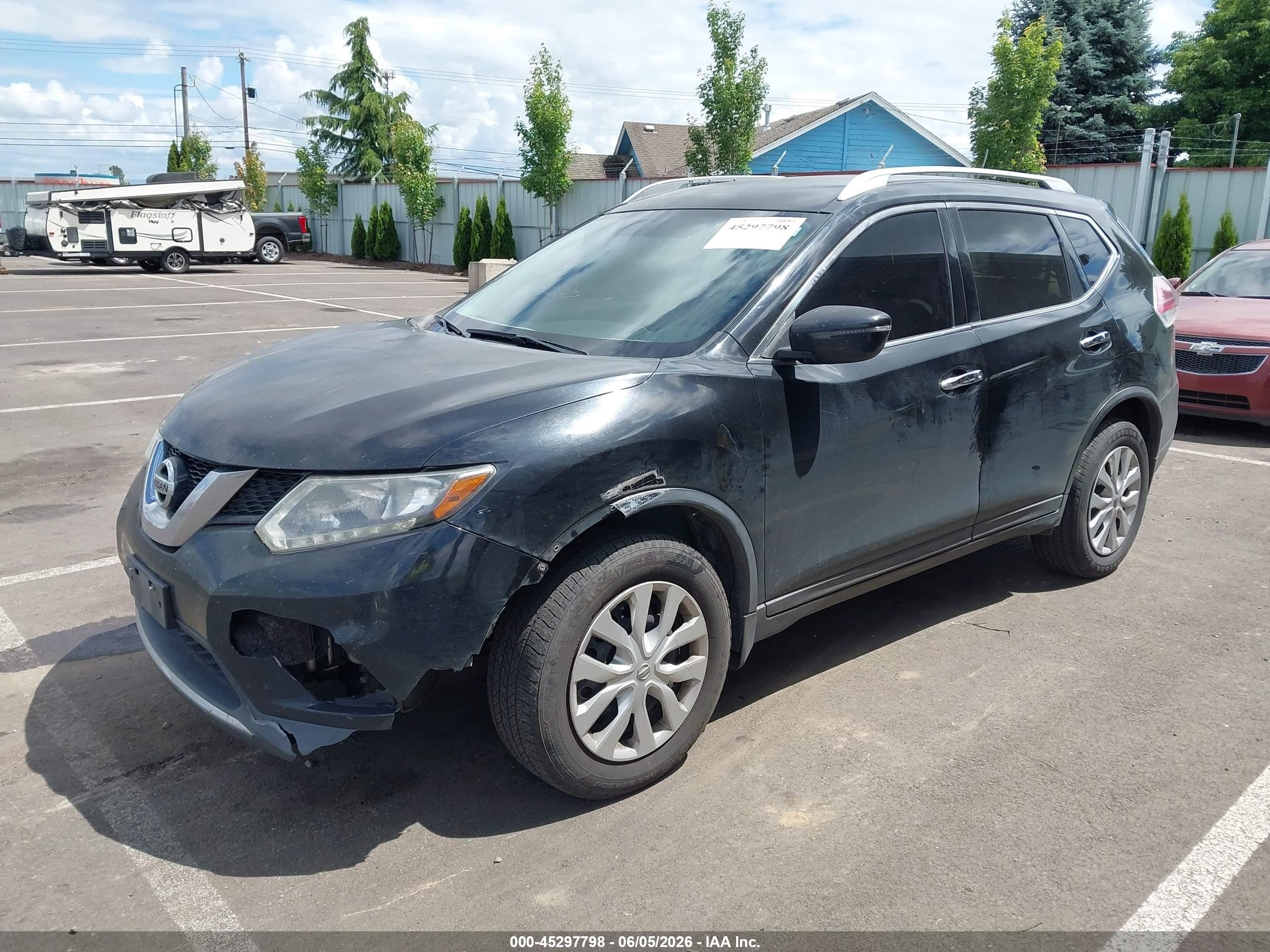 2016 Nissan Rogue S Black vin: KNMAT2MVXGP672629