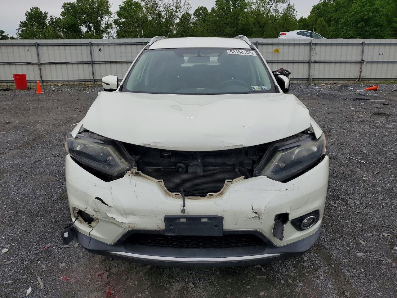 2016 Nissan Rogue Sl White vin: KNMAT2MVXGP673232