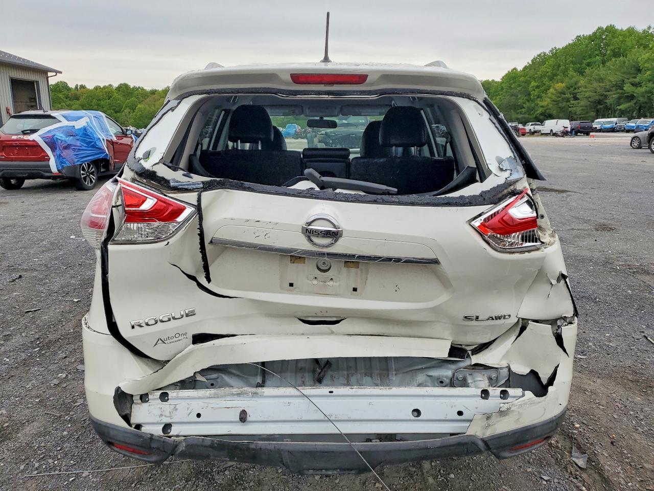 2016 Nissan Rogue Sl White vin: KNMAT2MVXGP673232