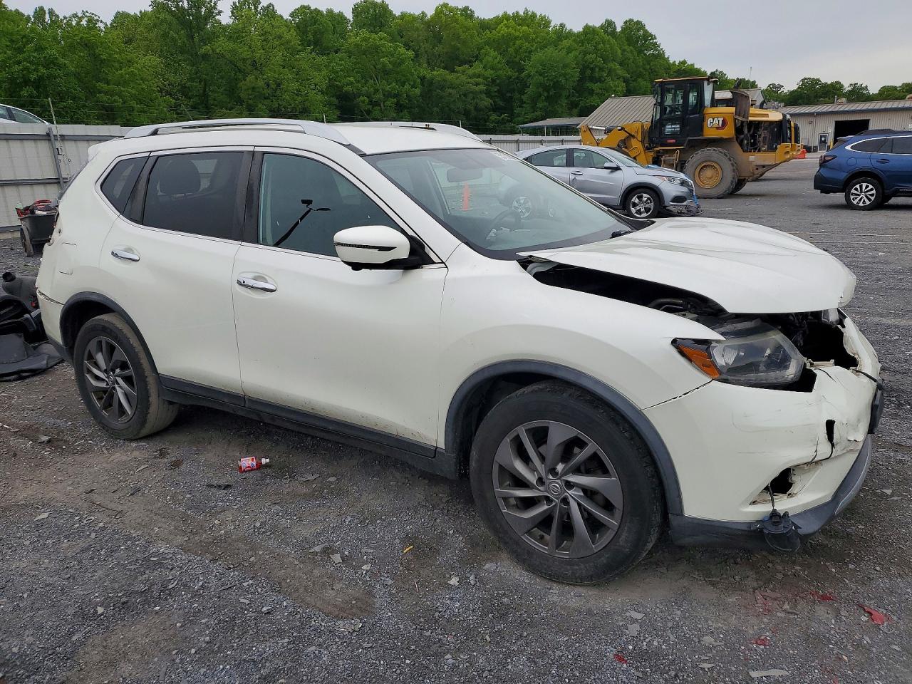 2016 Nissan Rogue Sl White vin: KNMAT2MVXGP673232