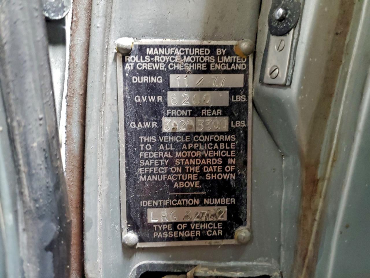 1978 Rolls Royce Silver Sha Белый vin: LRG32782