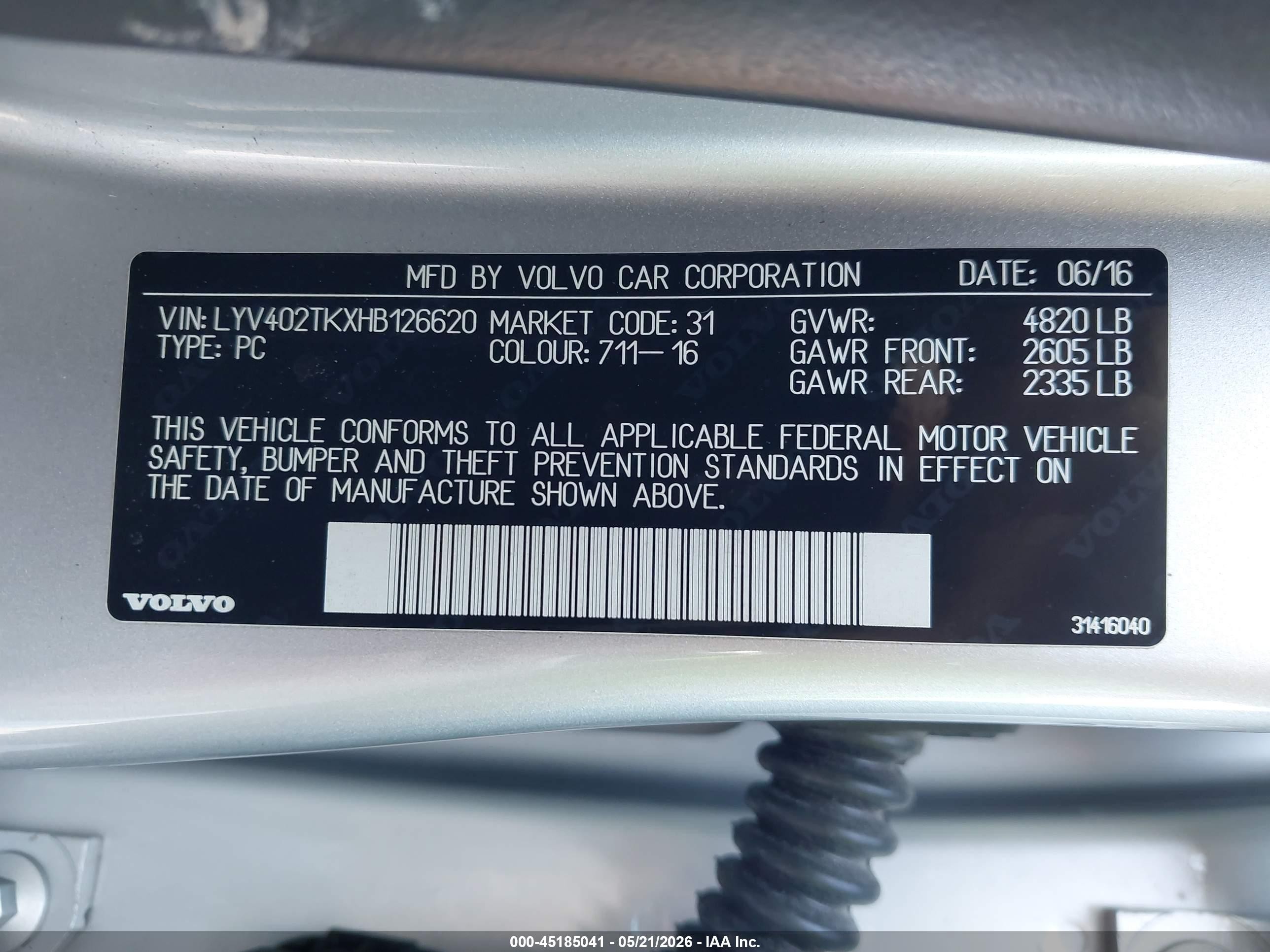 2017 Volvo S60 Inscription T5 Silver vin: LYV402TKXHB126620