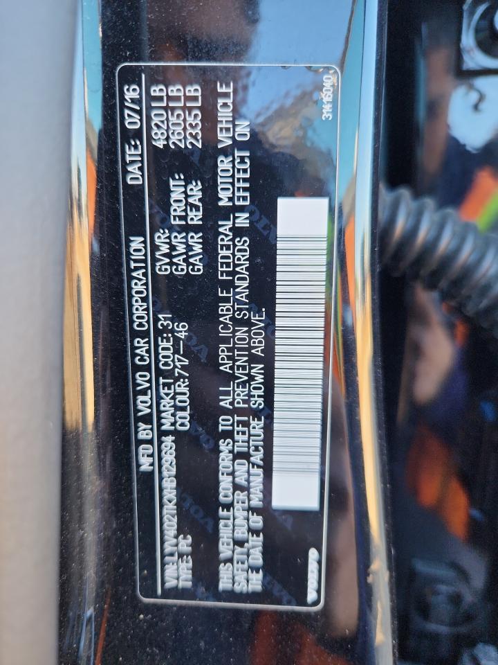 2017 Volvo S60 Premier Черный vin: LYV402TKXHB129694