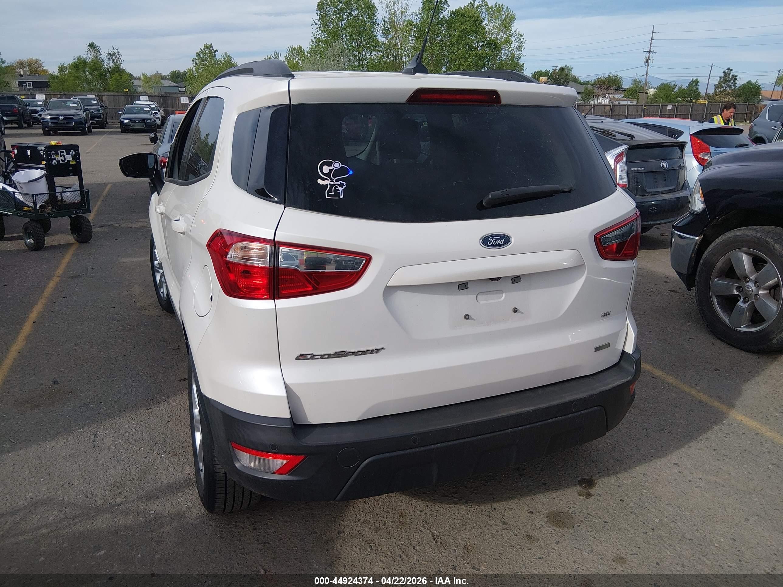 2018 Ford Ecosport Se White vin: MAJ3P1TE7JC233837