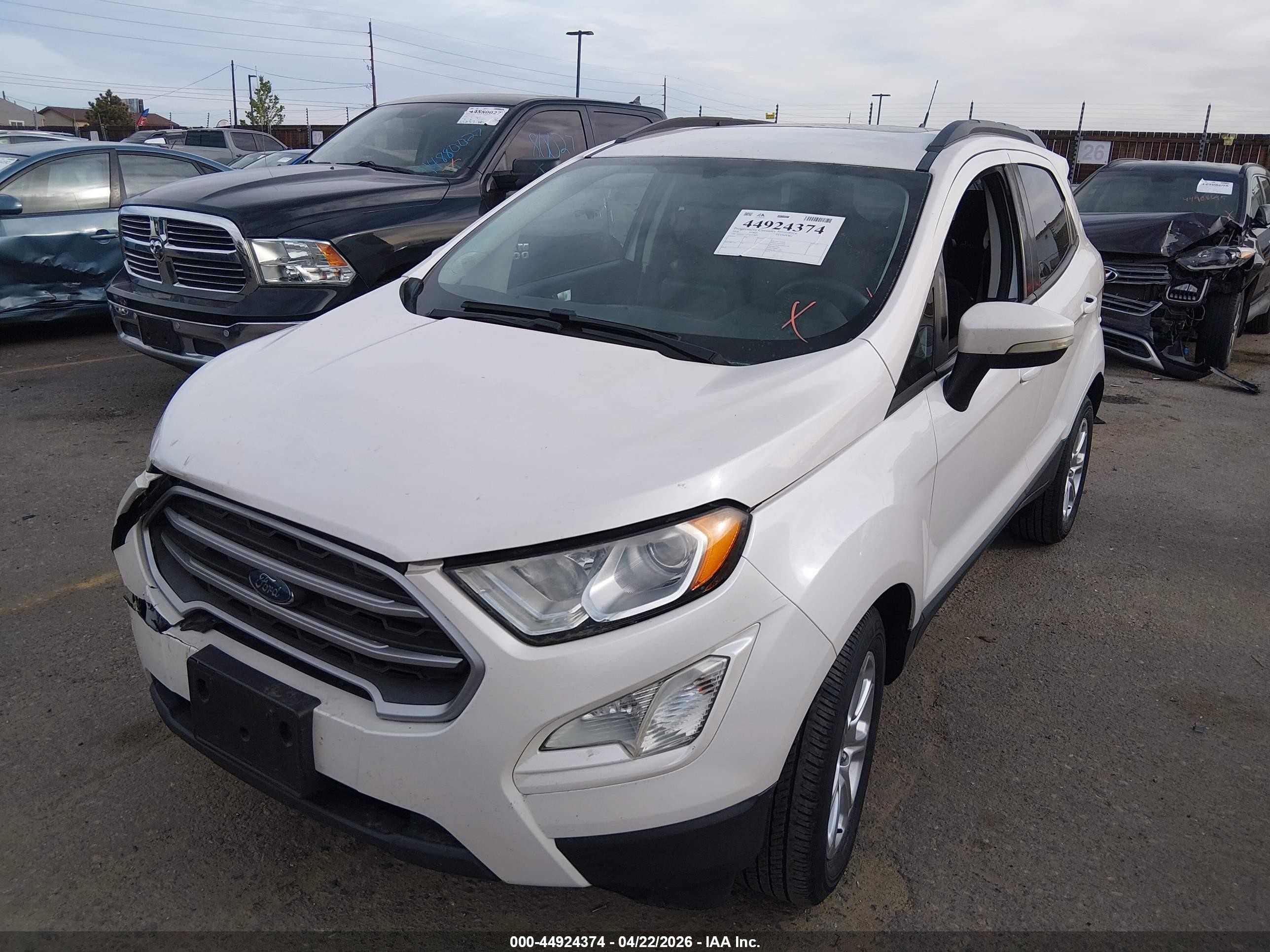 2018 Ford Ecosport Se White vin: MAJ3P1TE7JC233837
