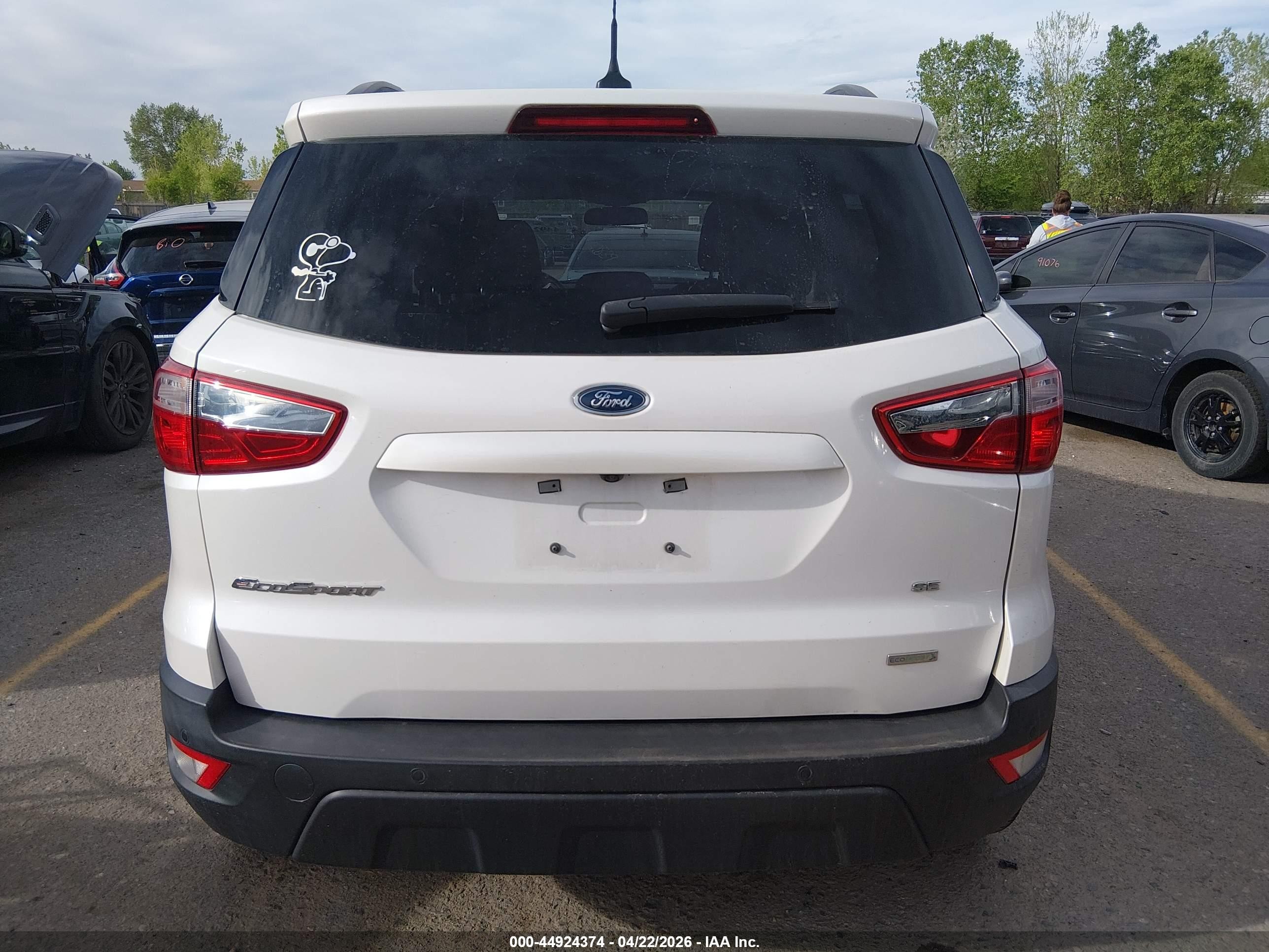 2018 Ford Ecosport Se White vin: MAJ3P1TE7JC233837