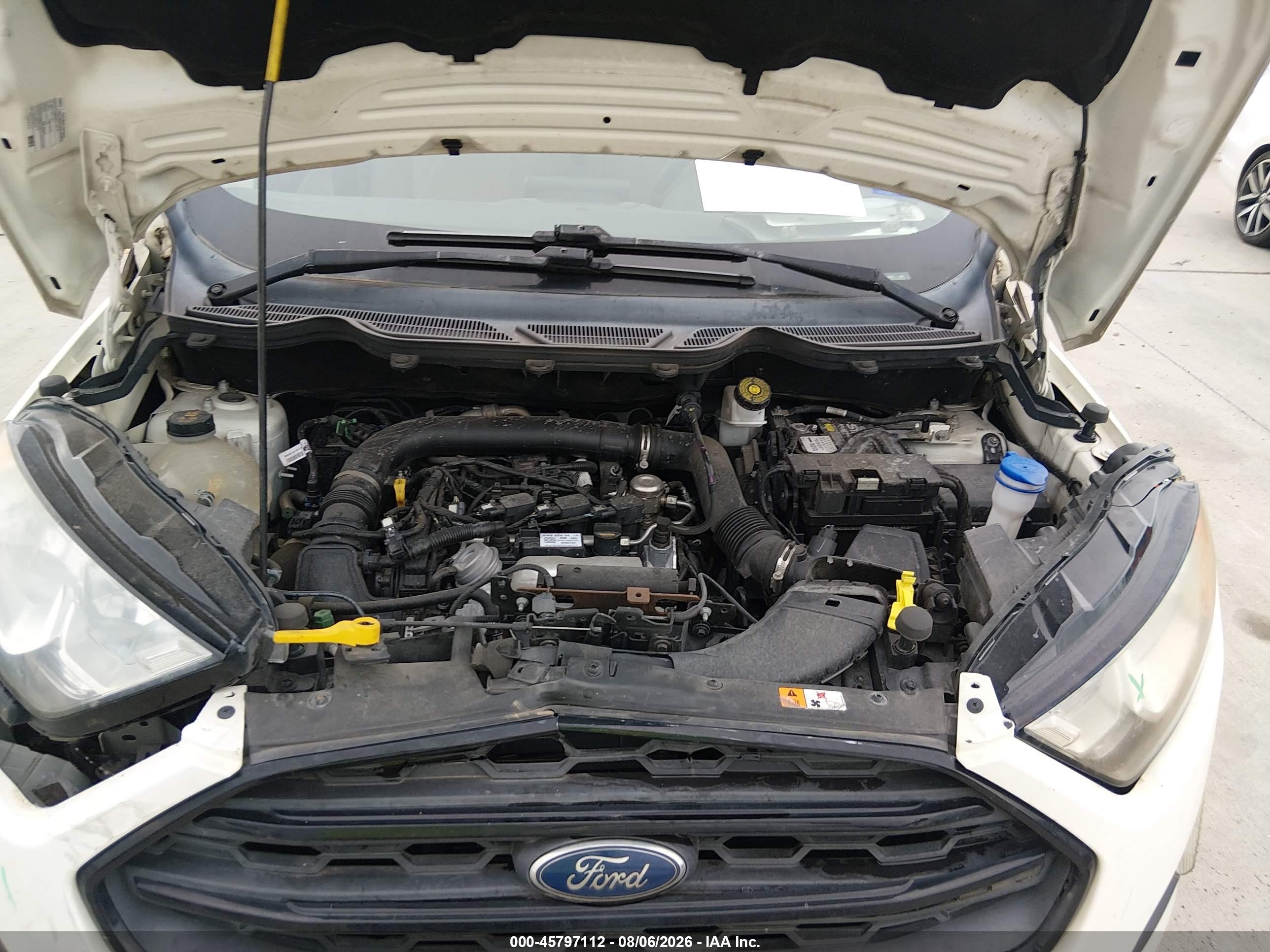2020 Ford Ecosport S Белый vin: MAJ3S2FE2LC324047