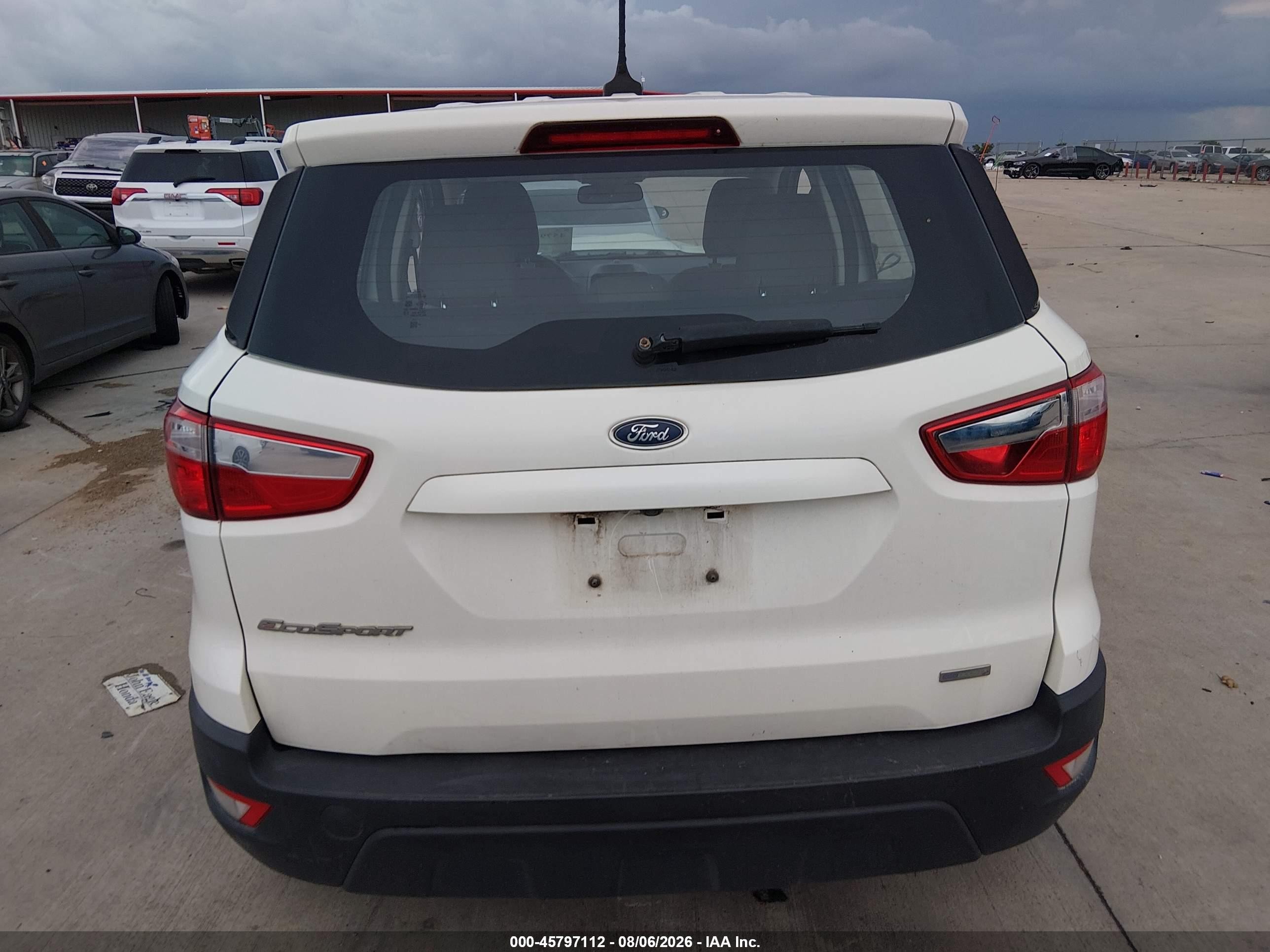2020 Ford Ecosport S Белый vin: MAJ3S2FE2LC324047