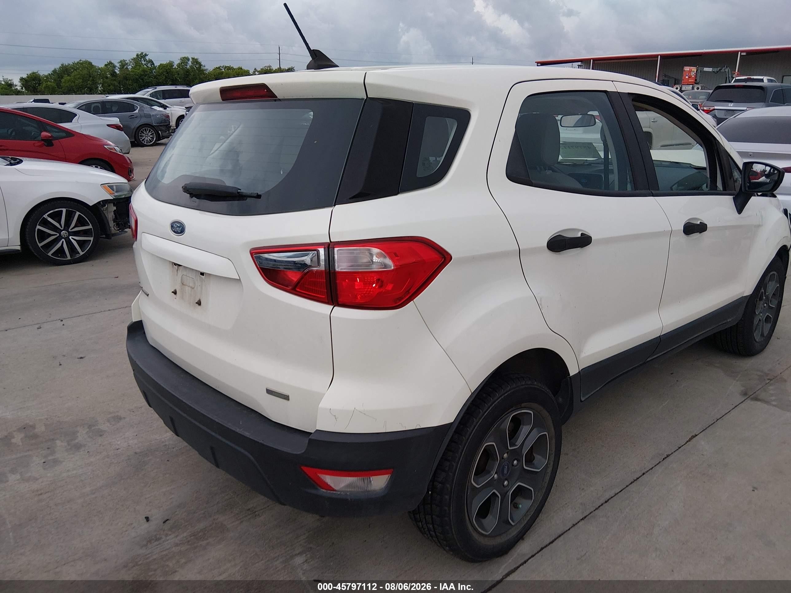 2020 Ford Ecosport S Белый vin: MAJ3S2FE2LC324047