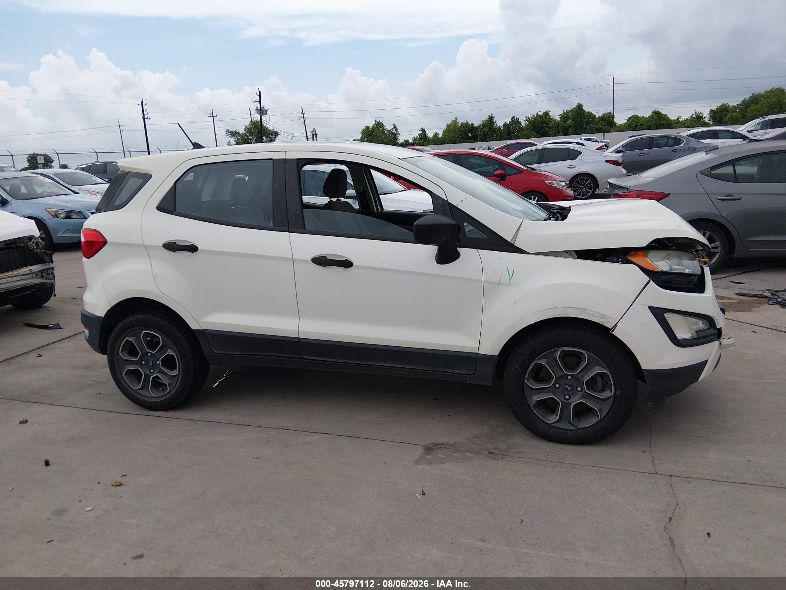 2020 Ford Ecosport S Белый vin: MAJ3S2FE2LC324047