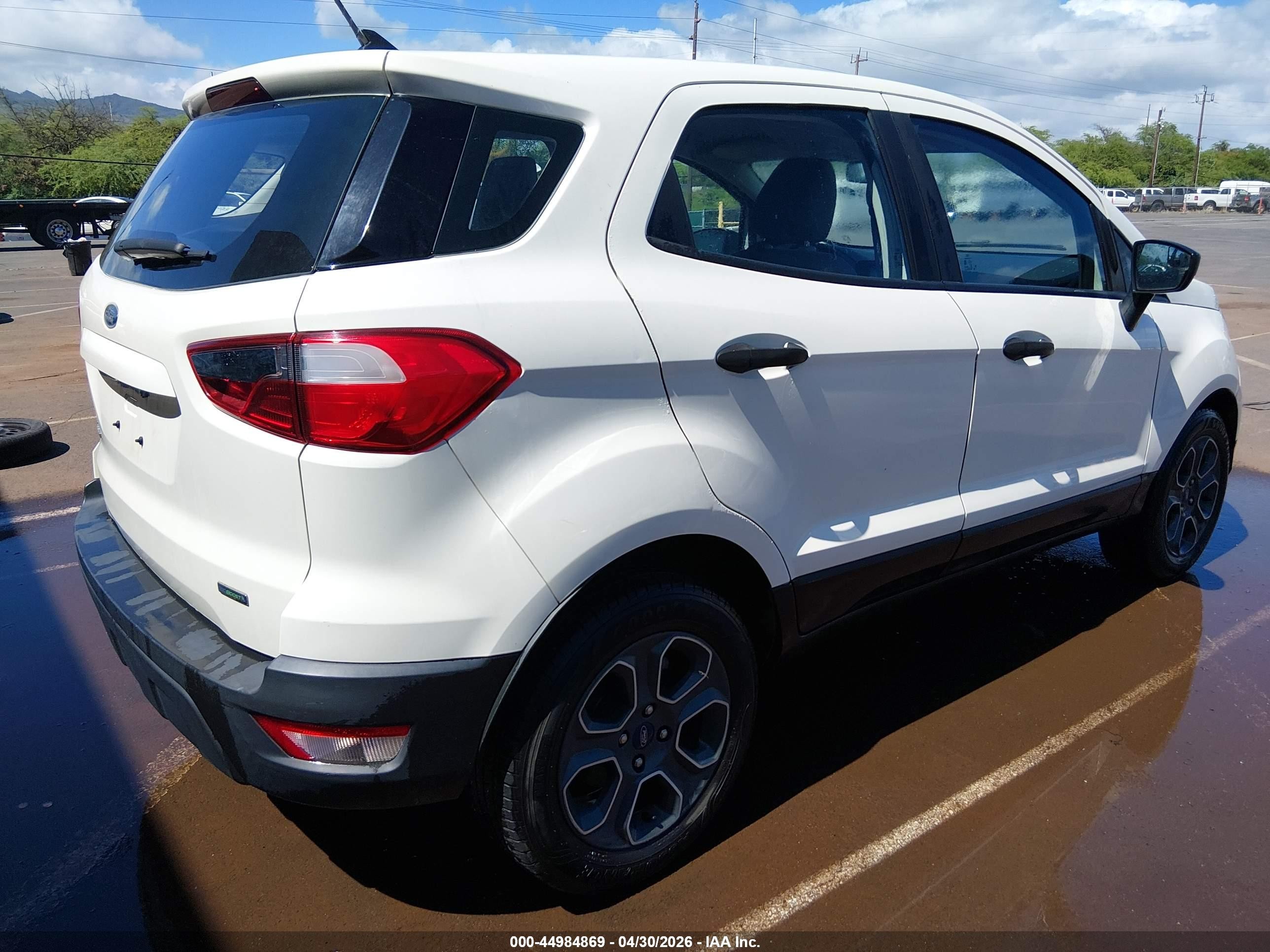 2020 Ford Ecosport S Белый vin: MAJ3S2FE4LC377235