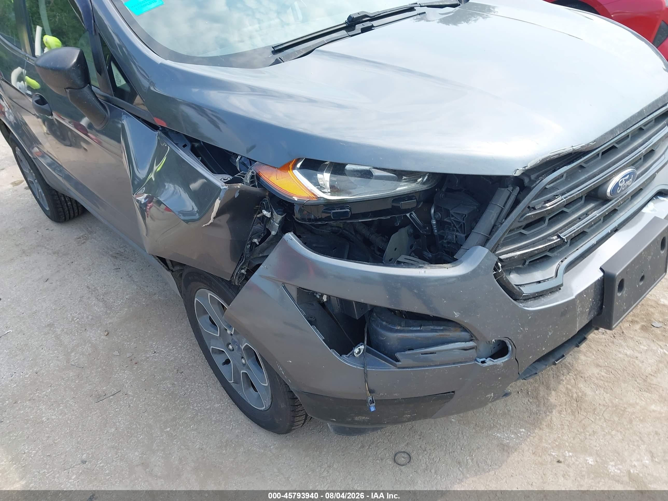 2020 Ford Ecosport S Gray vin: MAJ3S2FE7LC387094