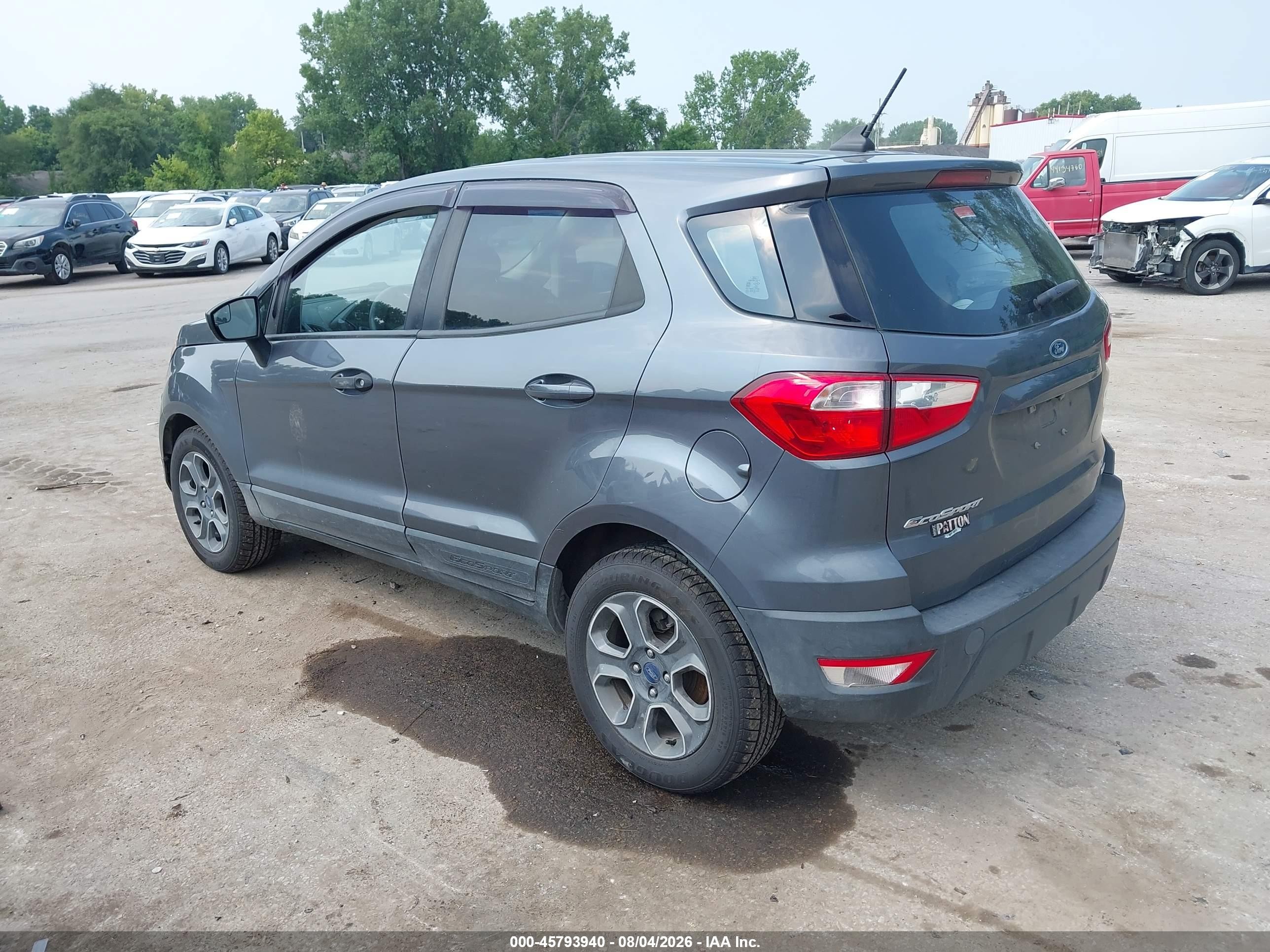 2020 Ford Ecosport S Gray vin: MAJ3S2FE7LC387094
