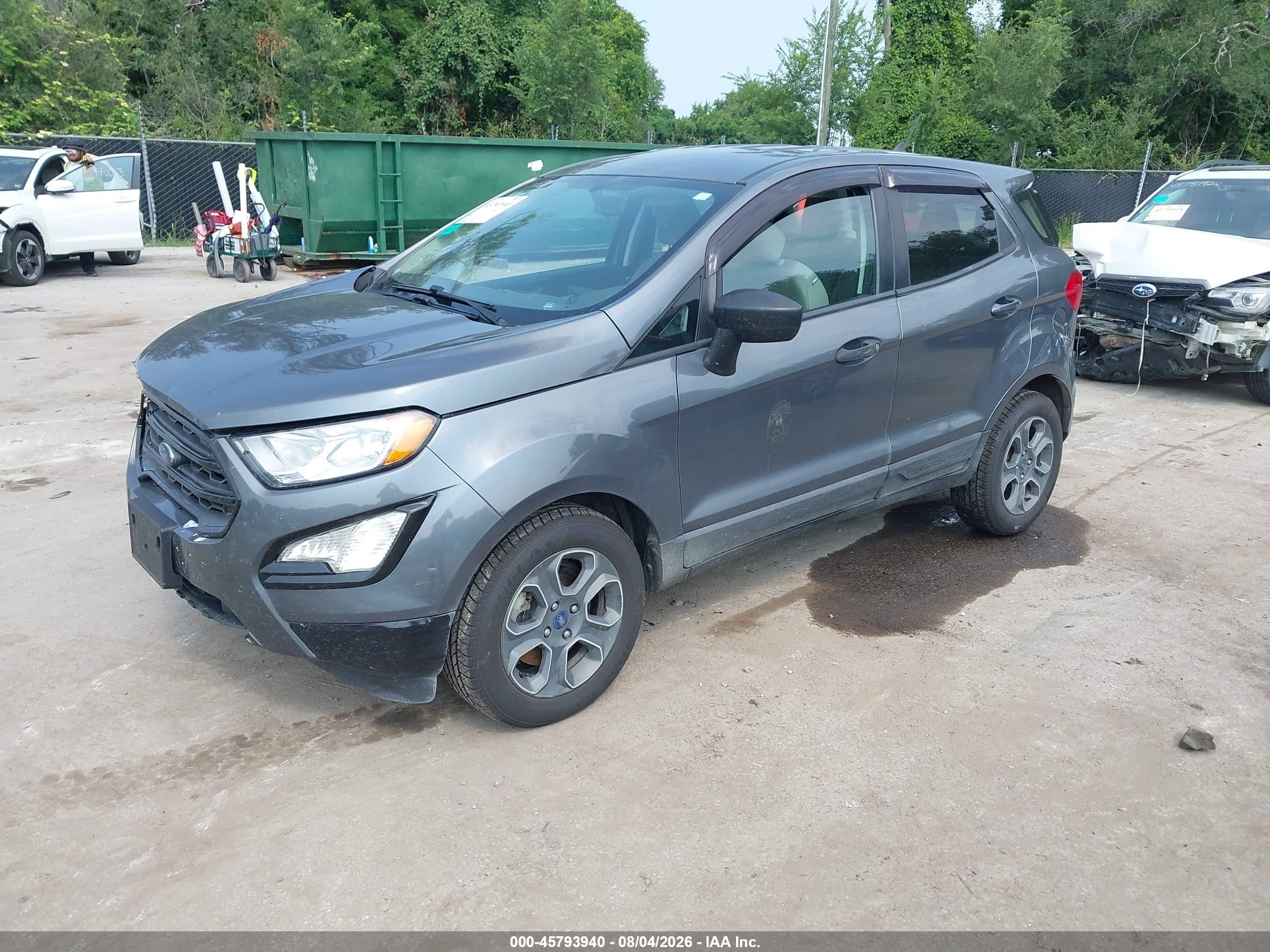 2020 Ford Ecosport S Gray vin: MAJ3S2FE7LC387094