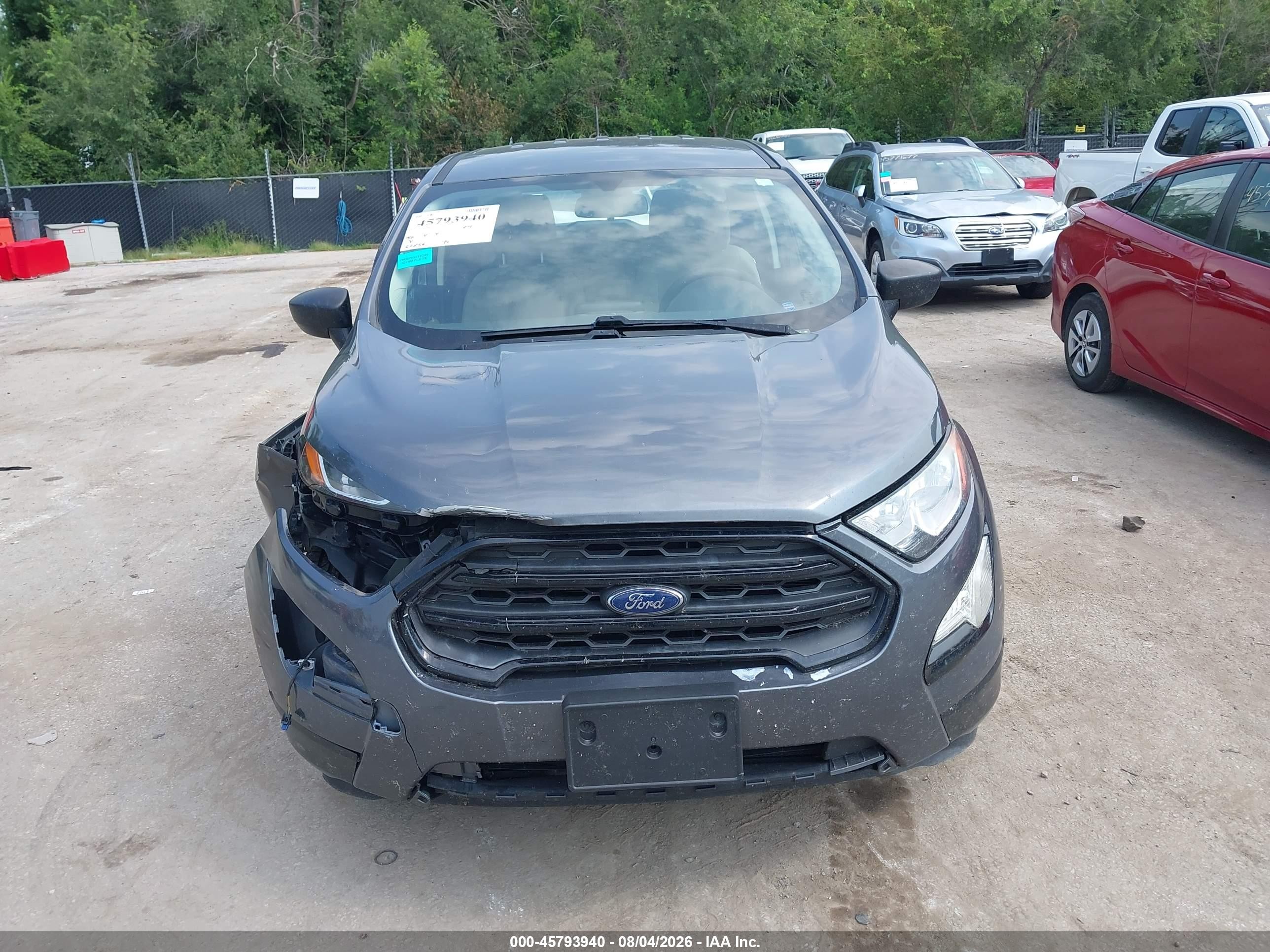 2020 Ford Ecosport S Gray vin: MAJ3S2FE7LC387094