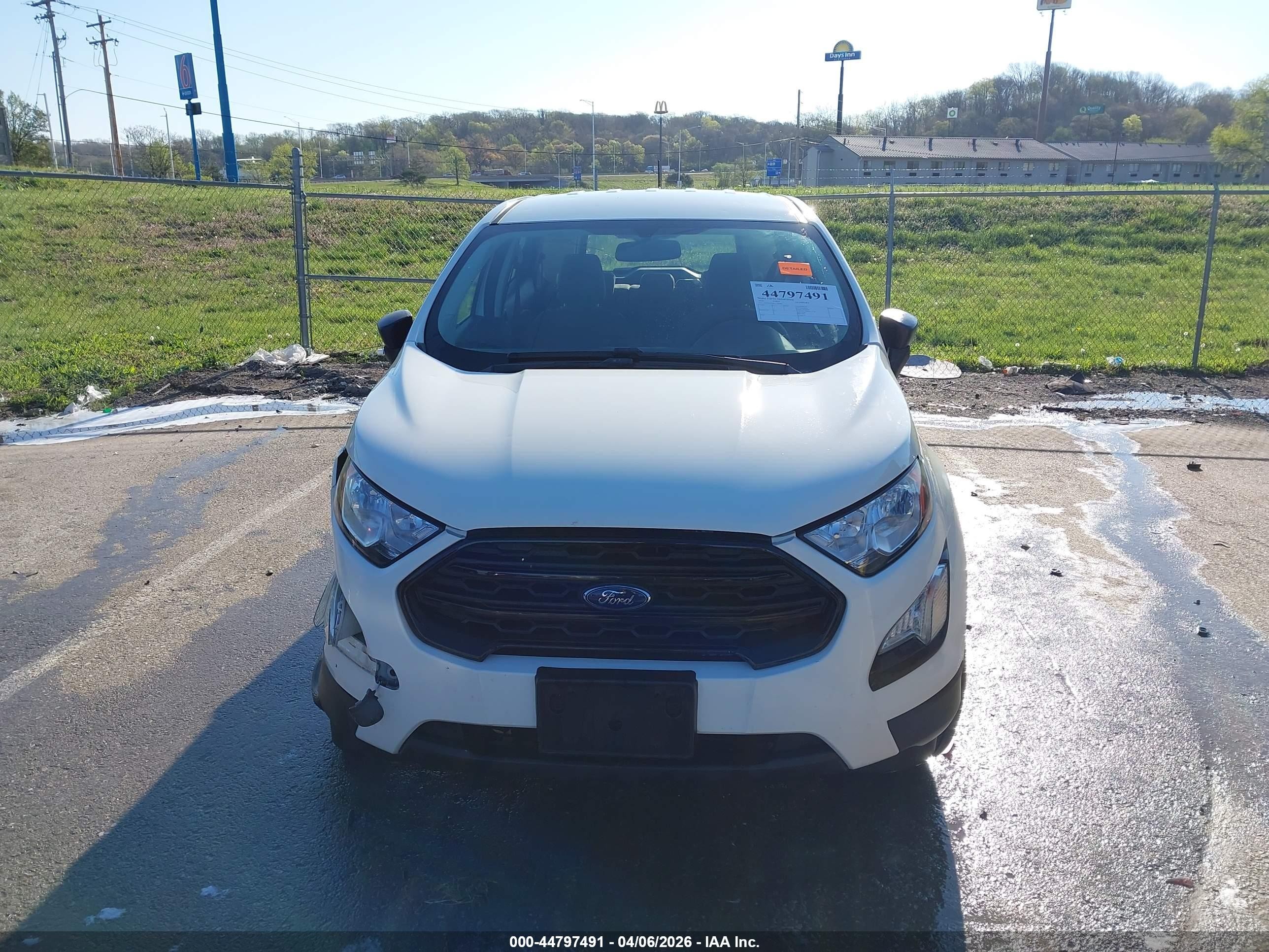 2020 Ford Ecosport S White vin: MAJ3S2FE8LC384995