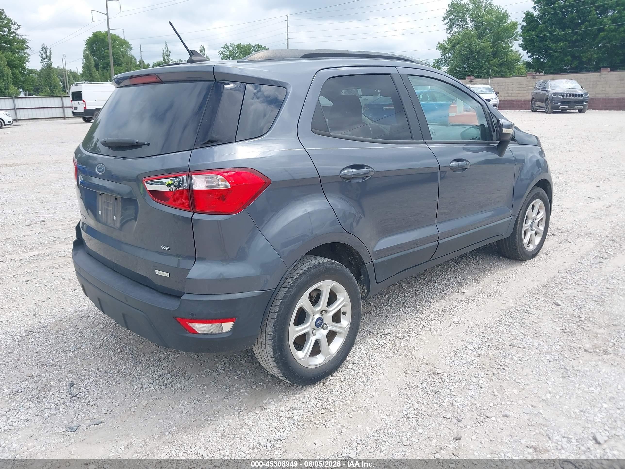 2019 Ford Ecosport Se Gray vin: MAJ3S2GE0KC267795