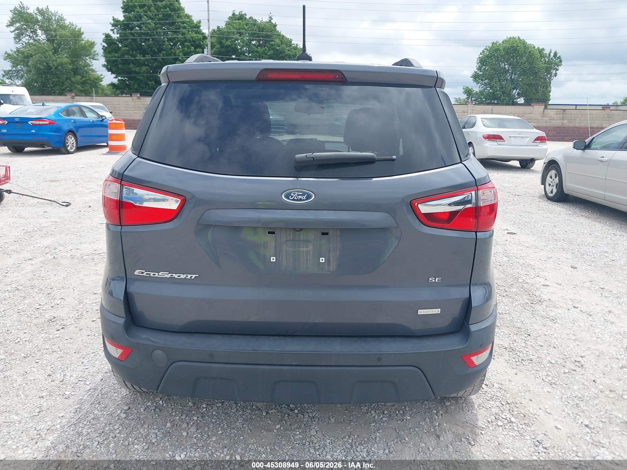 2019 Ford Ecosport Se Gray vin: MAJ3S2GE0KC267795