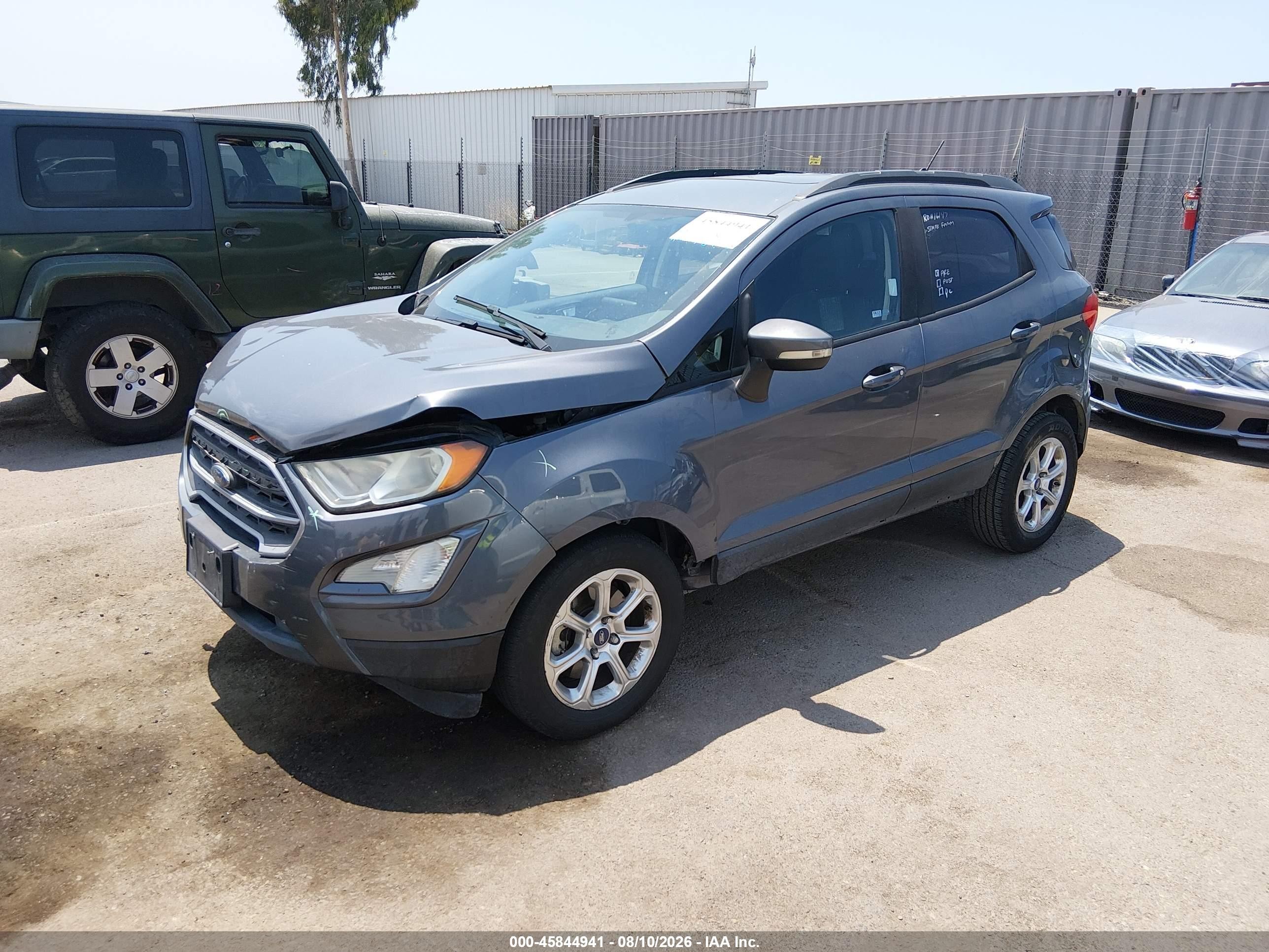 2019 Ford Ecosport Se Gray vin: MAJ3S2GE2KC256975