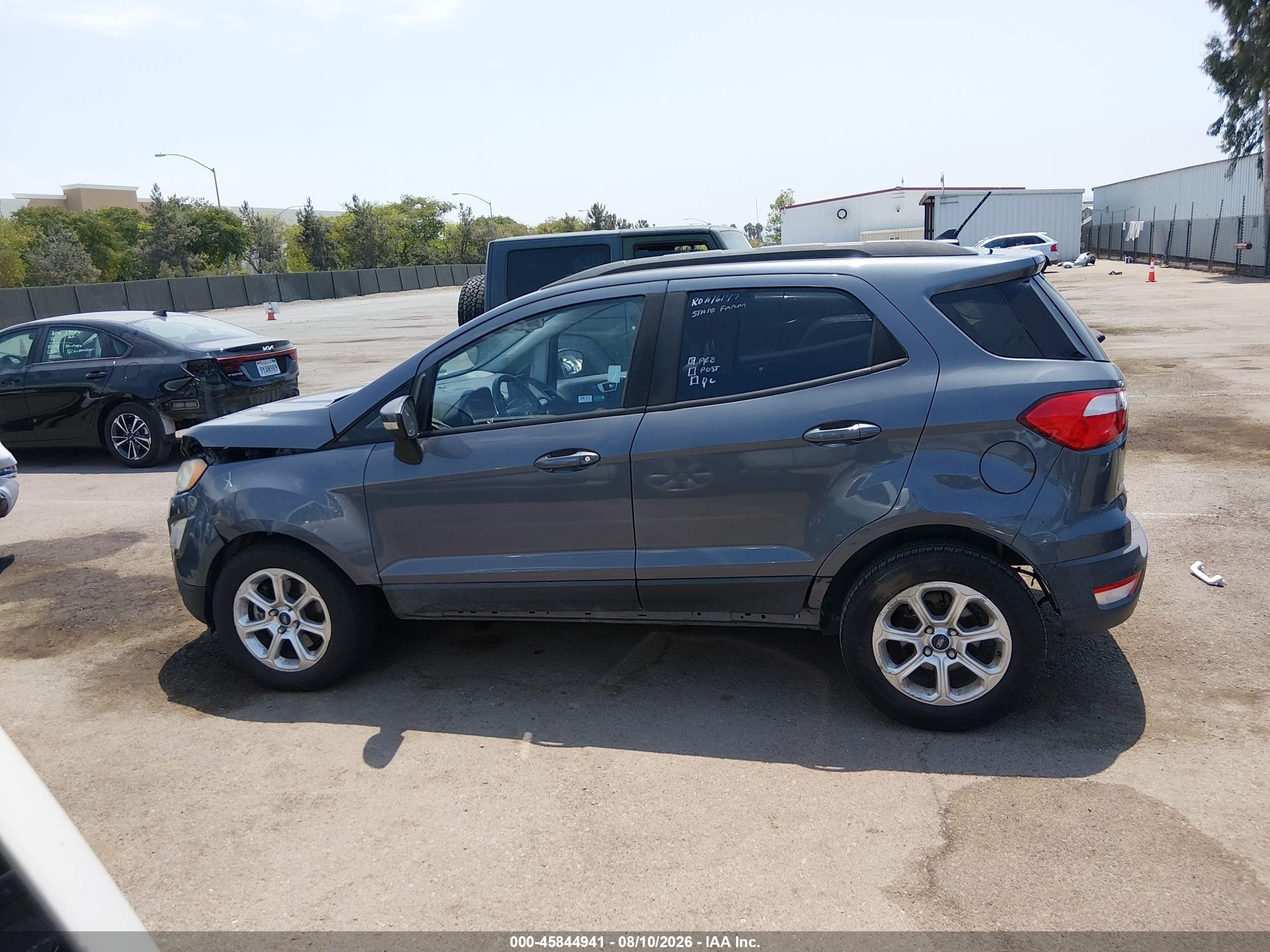 2019 Ford Ecosport Se Gray vin: MAJ3S2GE2KC256975