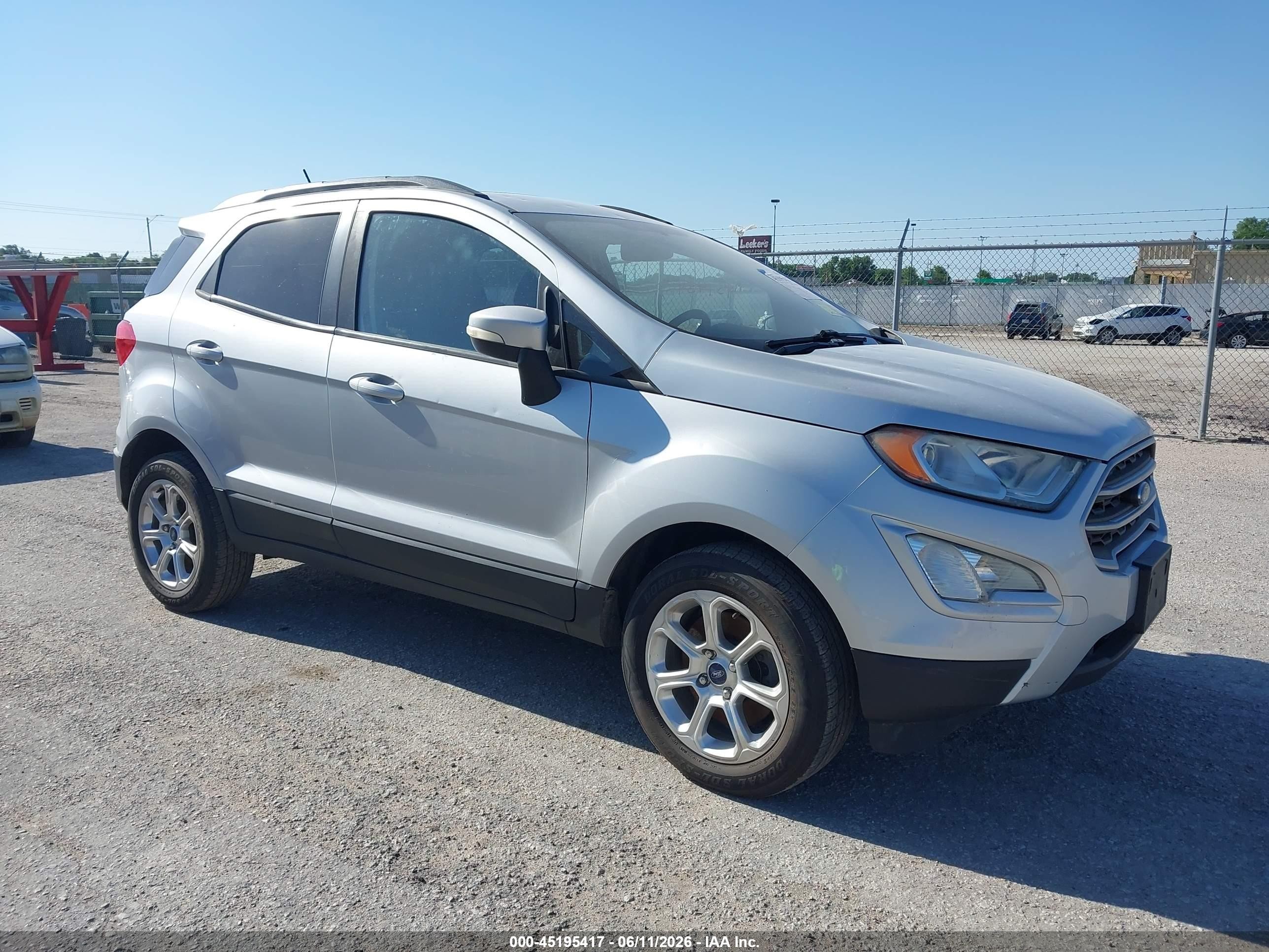 2019 Ford Ecosport Se Silver vin: MAJ3S2GE5KC273446