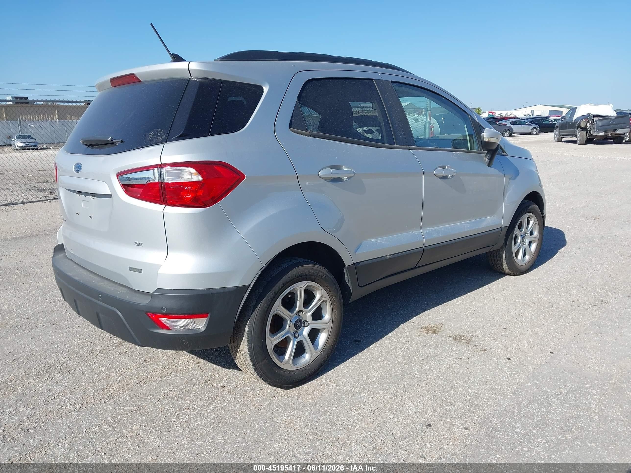 2019 Ford Ecosport Se Silver vin: MAJ3S2GE5KC273446