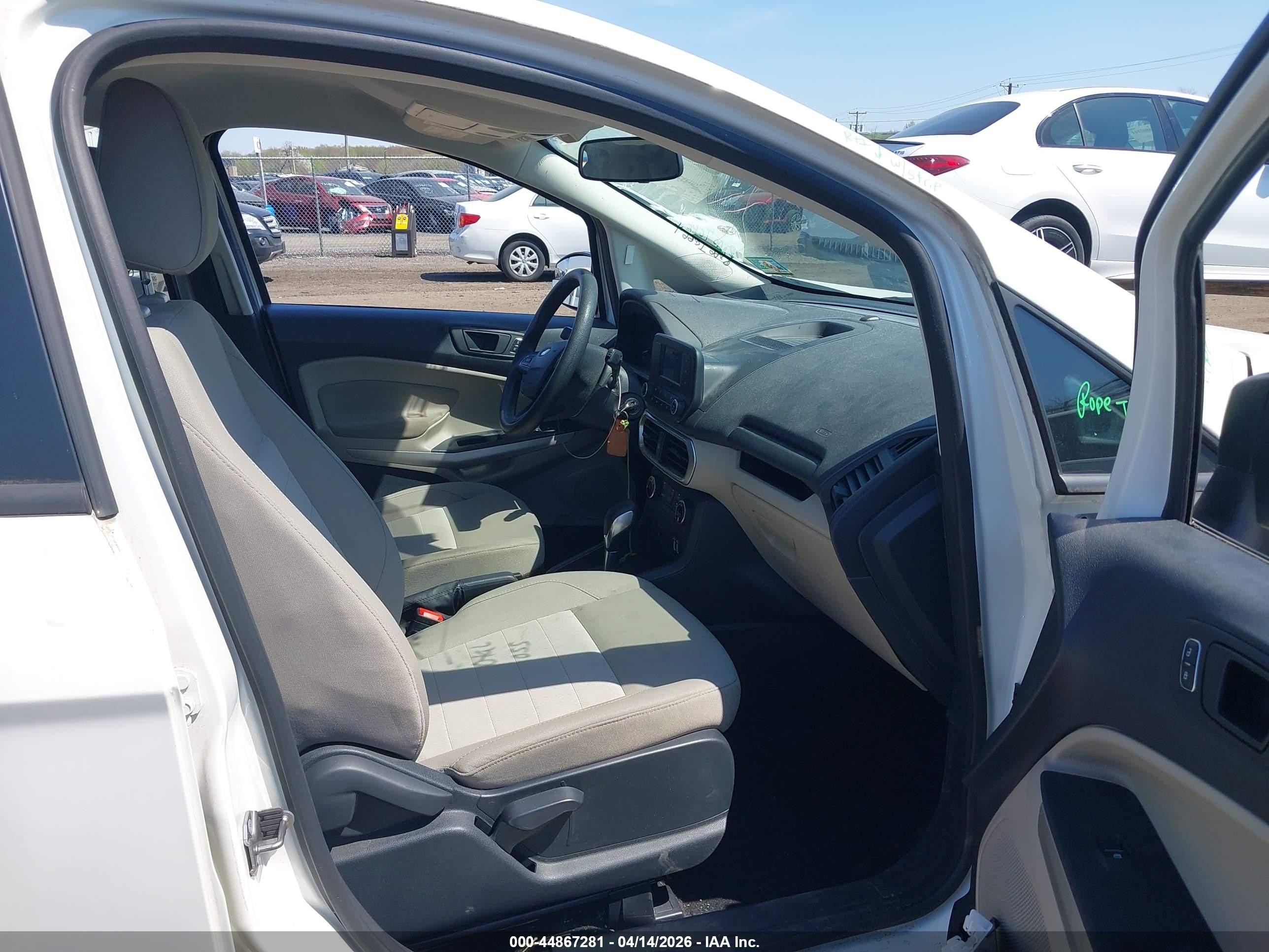 2018 Ford Ecosport S White vin: MAJ6P1SL4JC187770