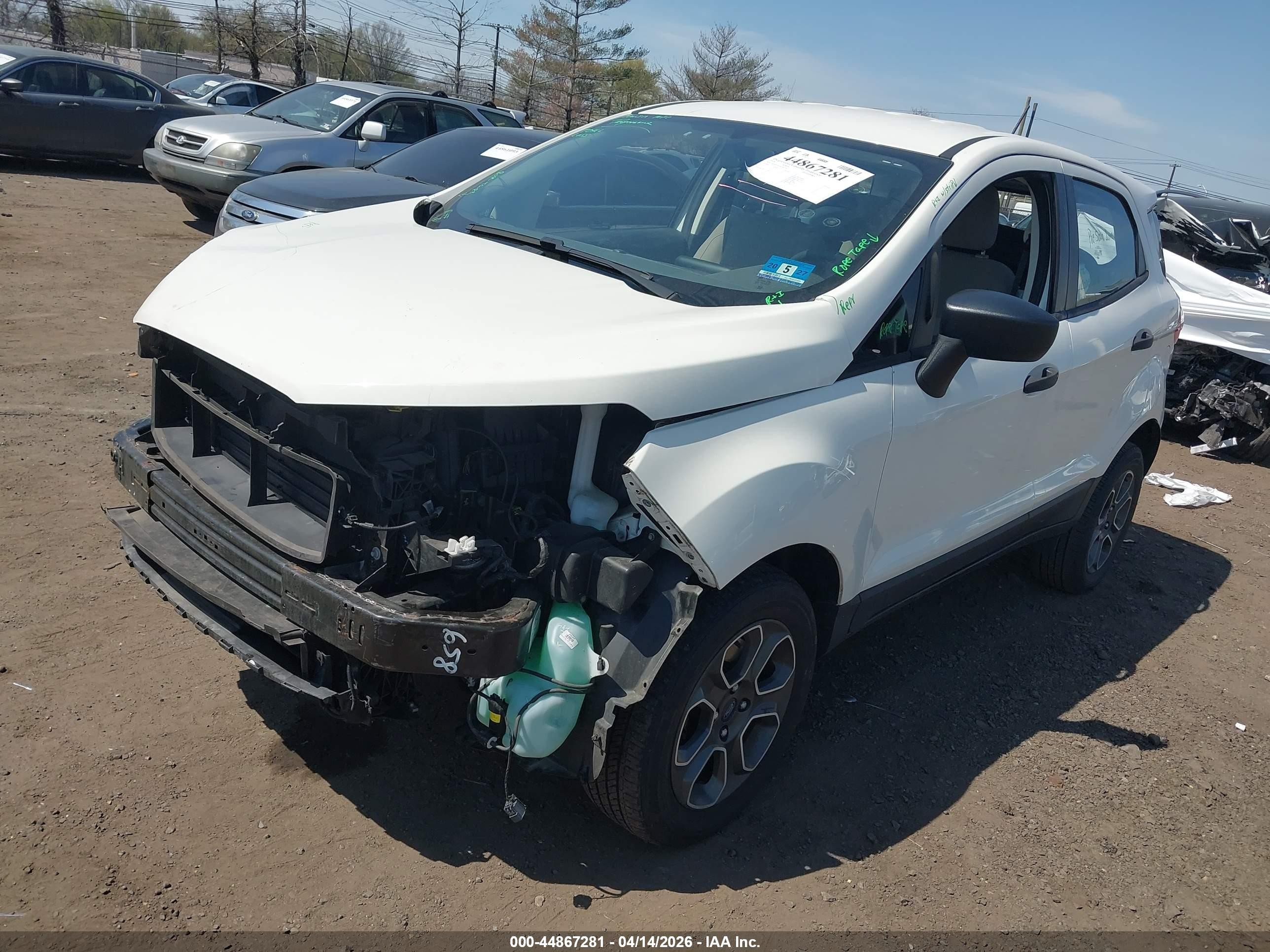 2018 Ford Ecosport S White vin: MAJ6P1SL4JC187770