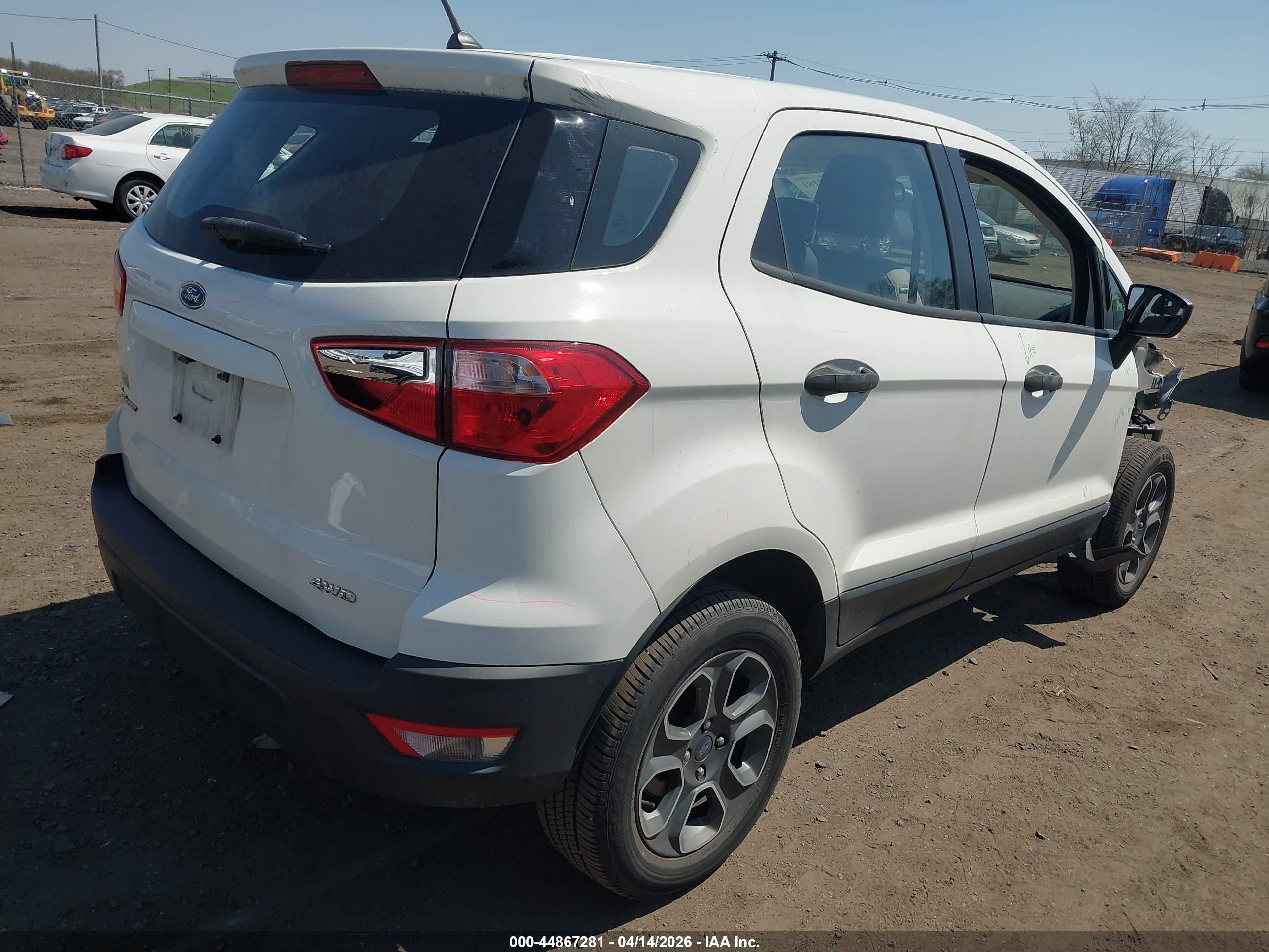 2018 Ford Ecosport S White vin: MAJ6P1SL4JC187770