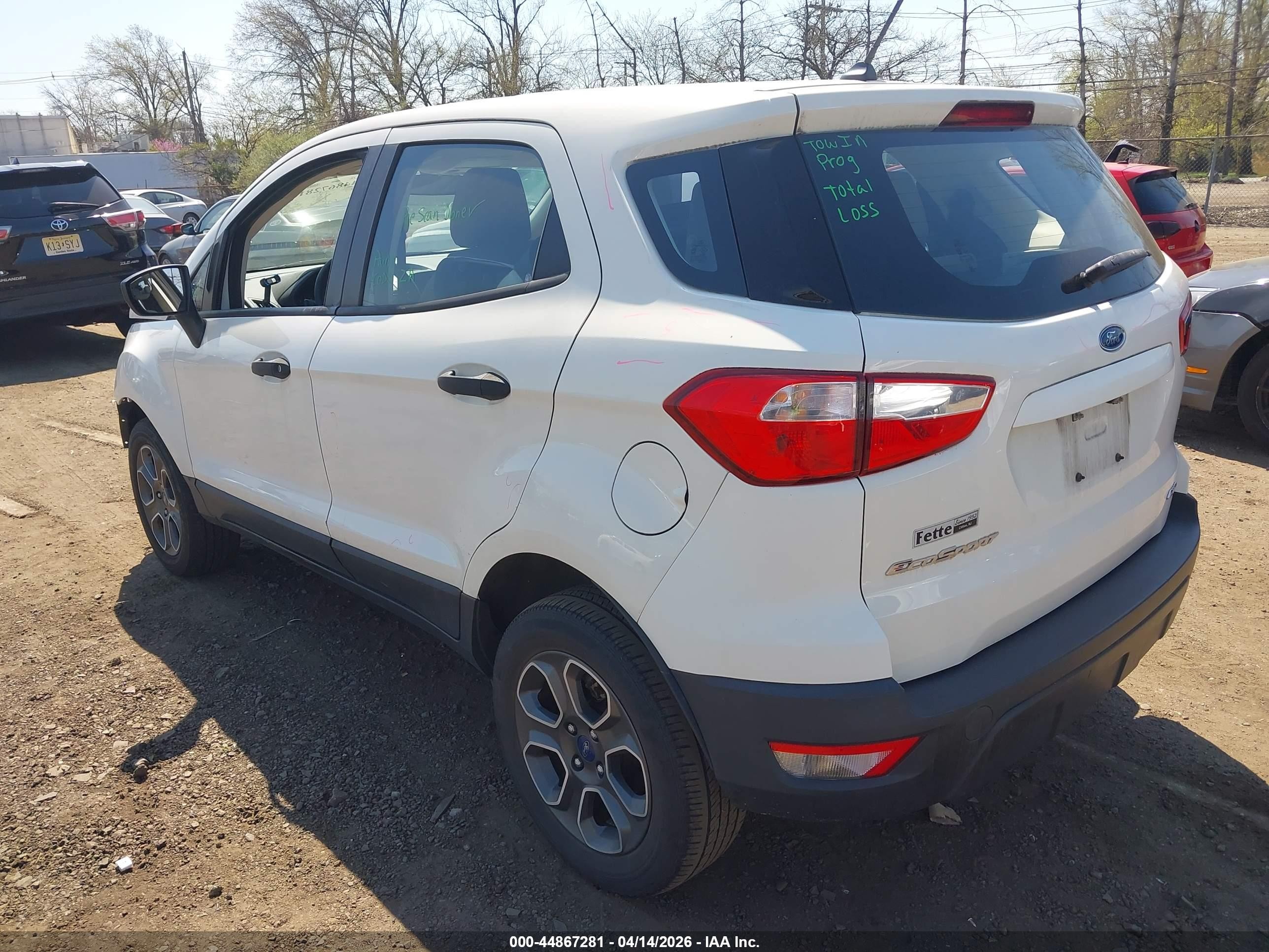 2018 Ford Ecosport S White vin: MAJ6P1SL4JC187770