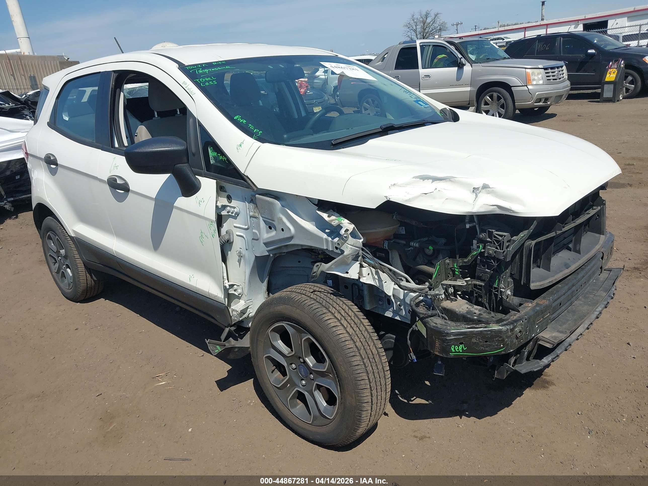 2018 Ford Ecosport S White vin: MAJ6P1SL4JC187770