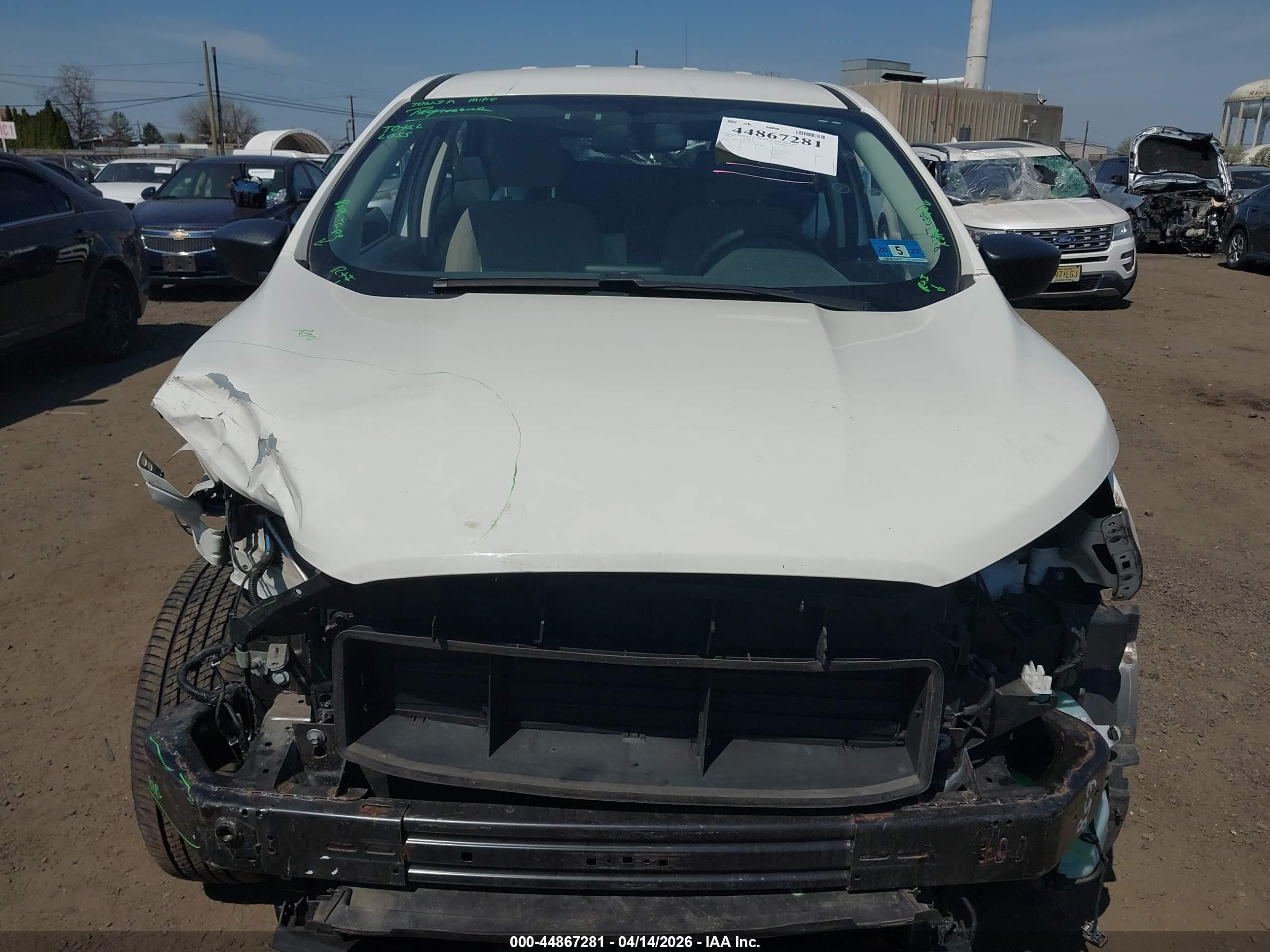 2018 Ford Ecosport S White vin: MAJ6P1SL4JC187770