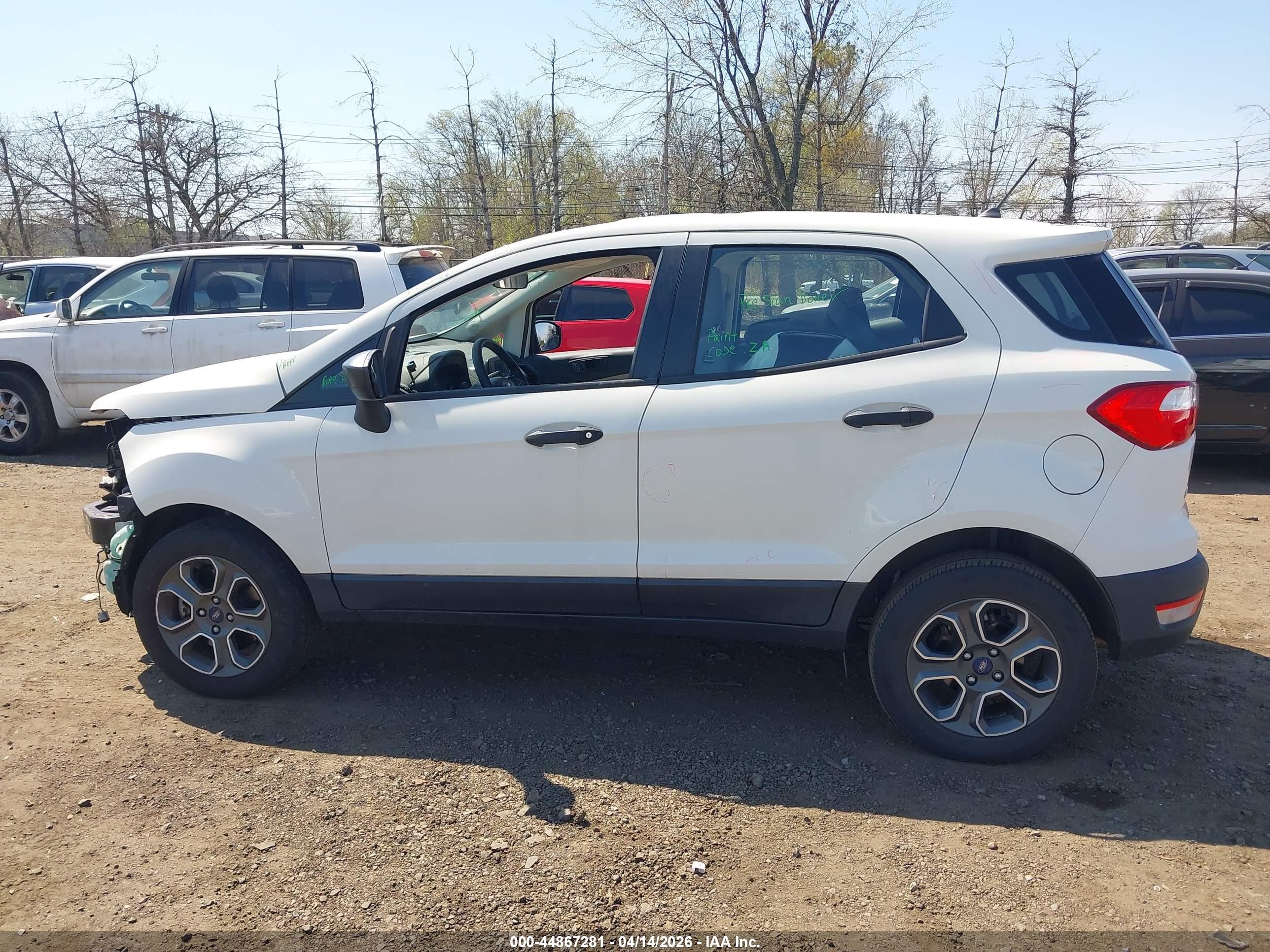 2018 Ford Ecosport S White vin: MAJ6P1SL4JC187770