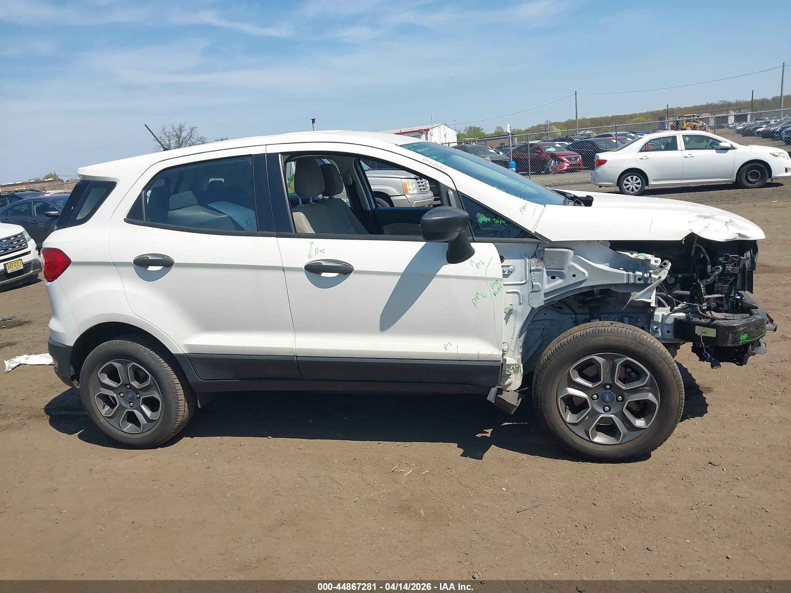 2018 Ford Ecosport S White vin: MAJ6P1SL4JC187770