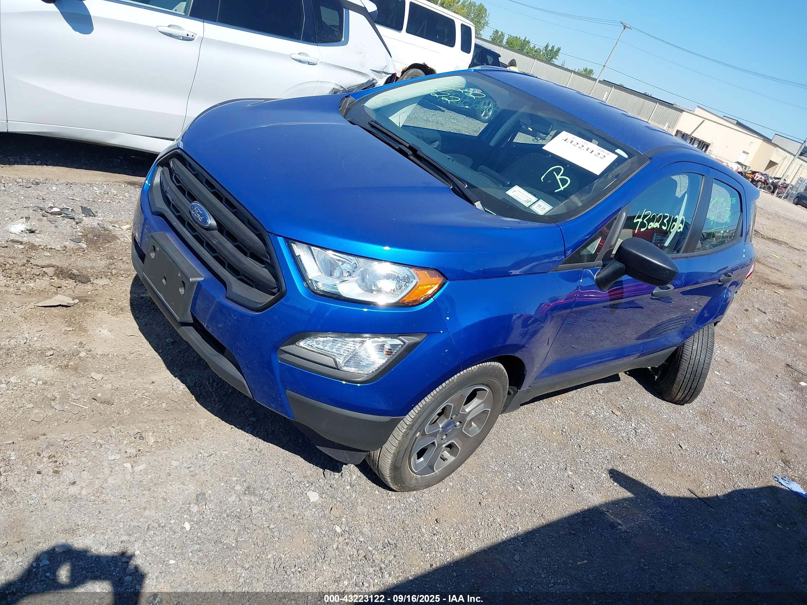 2022 Ford Ecosport S Blue vin: MAJ6S3FL0NC468927