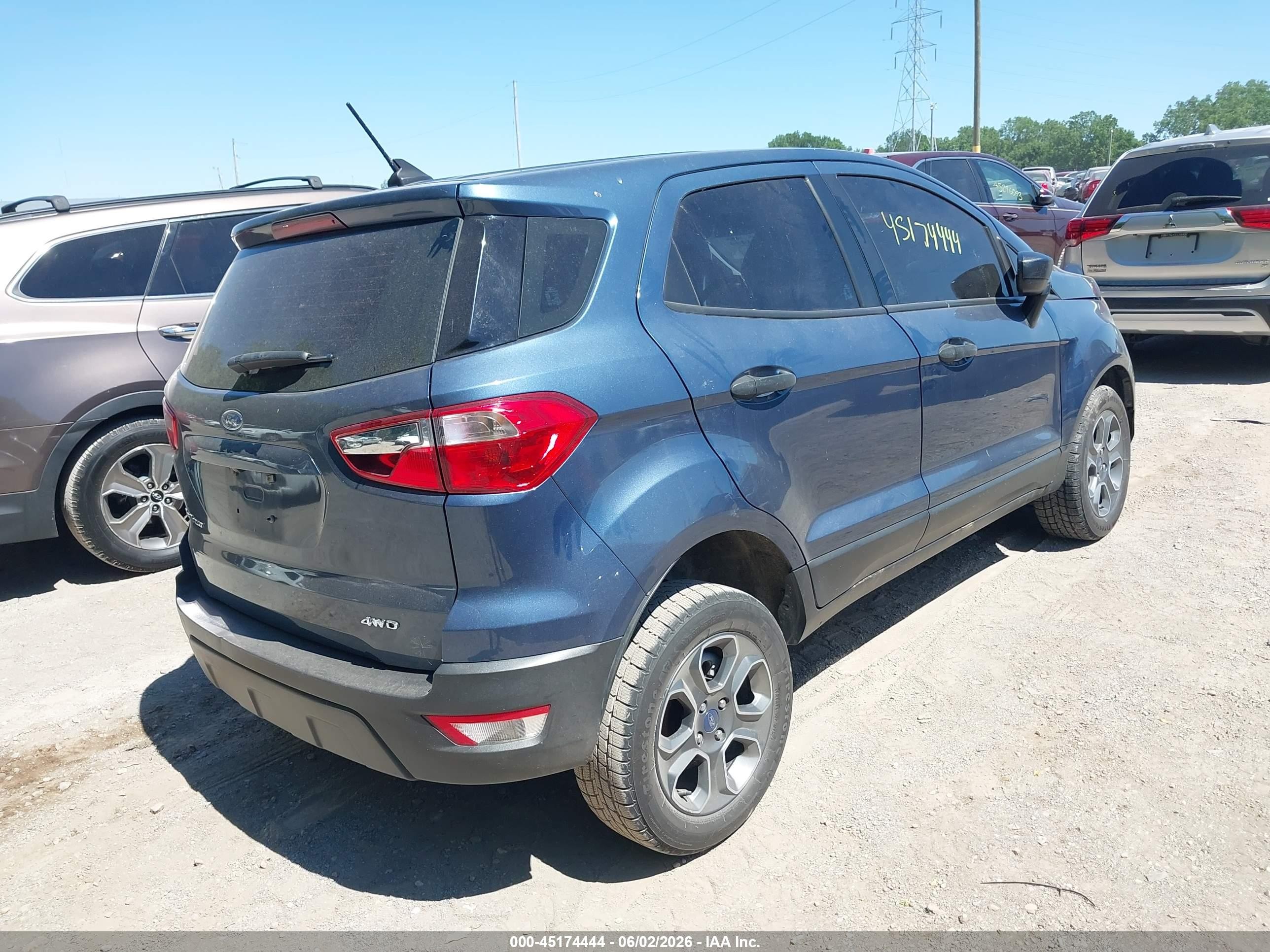 2021 Ford Ecosport S Синий vin: MAJ6S3FL5MC432133