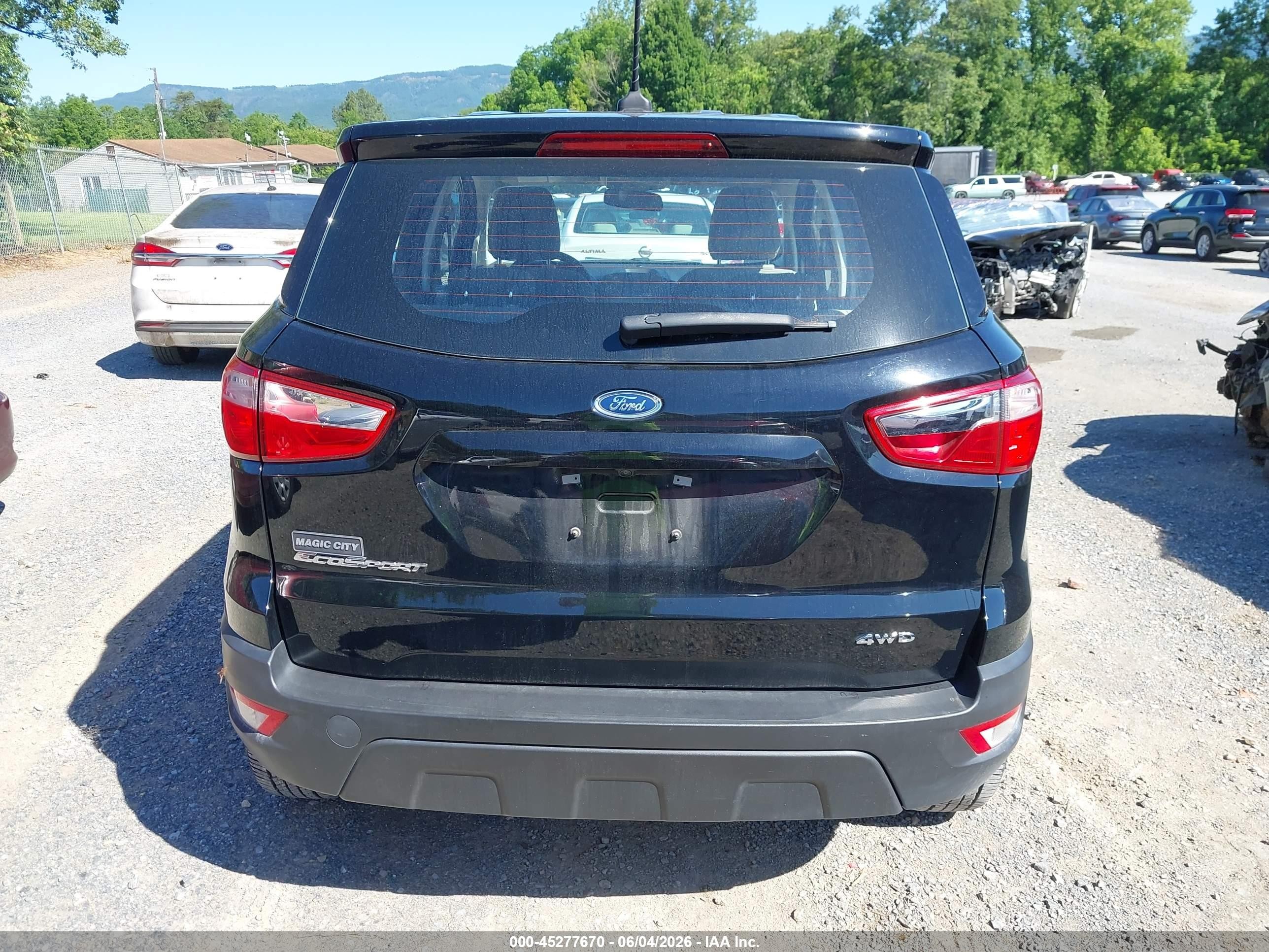 2022 Ford Ecosport S Black vin: MAJ6S3FL9NC475021