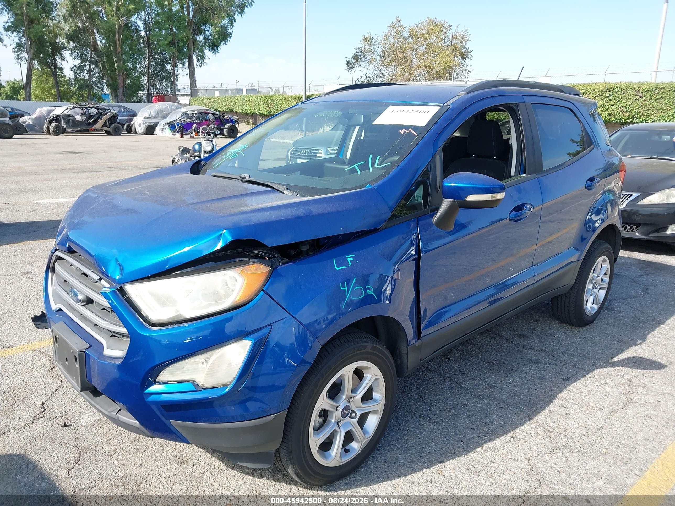 2020 Ford Ecosport Se Blue vin: MAJ6S3GLXLC346975