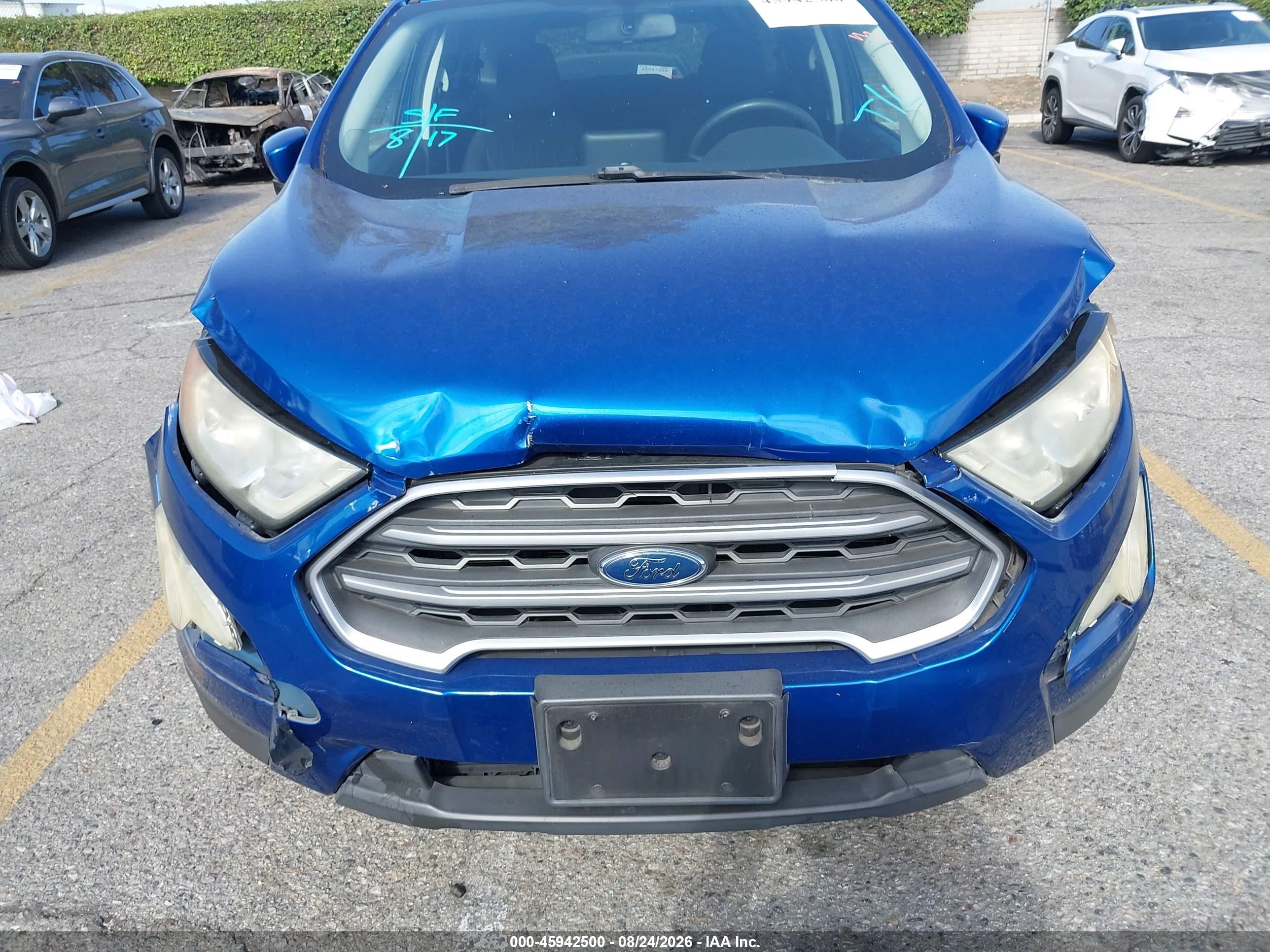 2020 Ford Ecosport Se Blue vin: MAJ6S3GLXLC346975